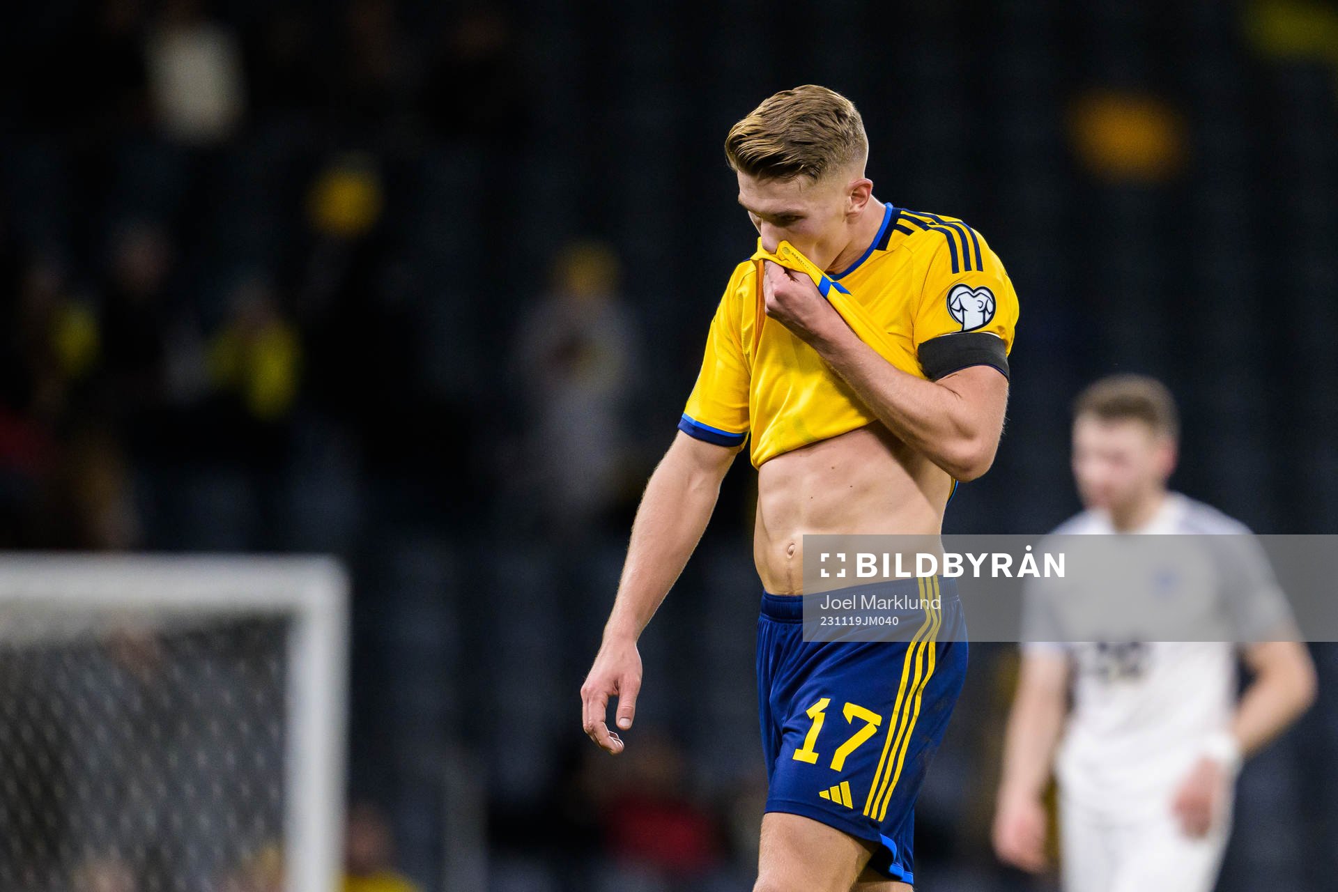 Viktor Gyökeres of Sweden looks dejected
