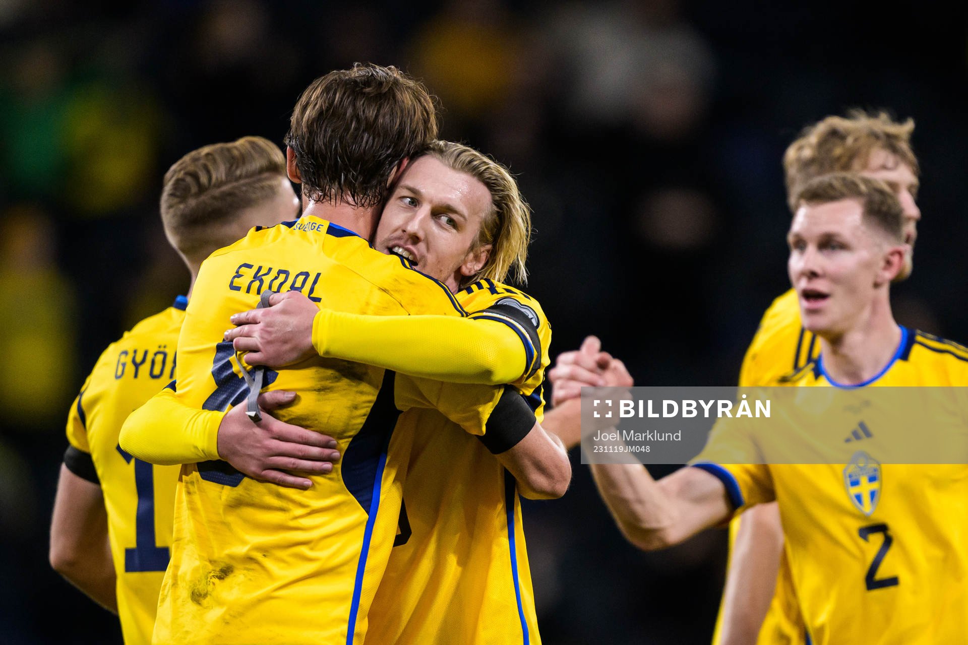 Albin Ekdal and Emil Forsberg of Sweden celebrate the 2-0