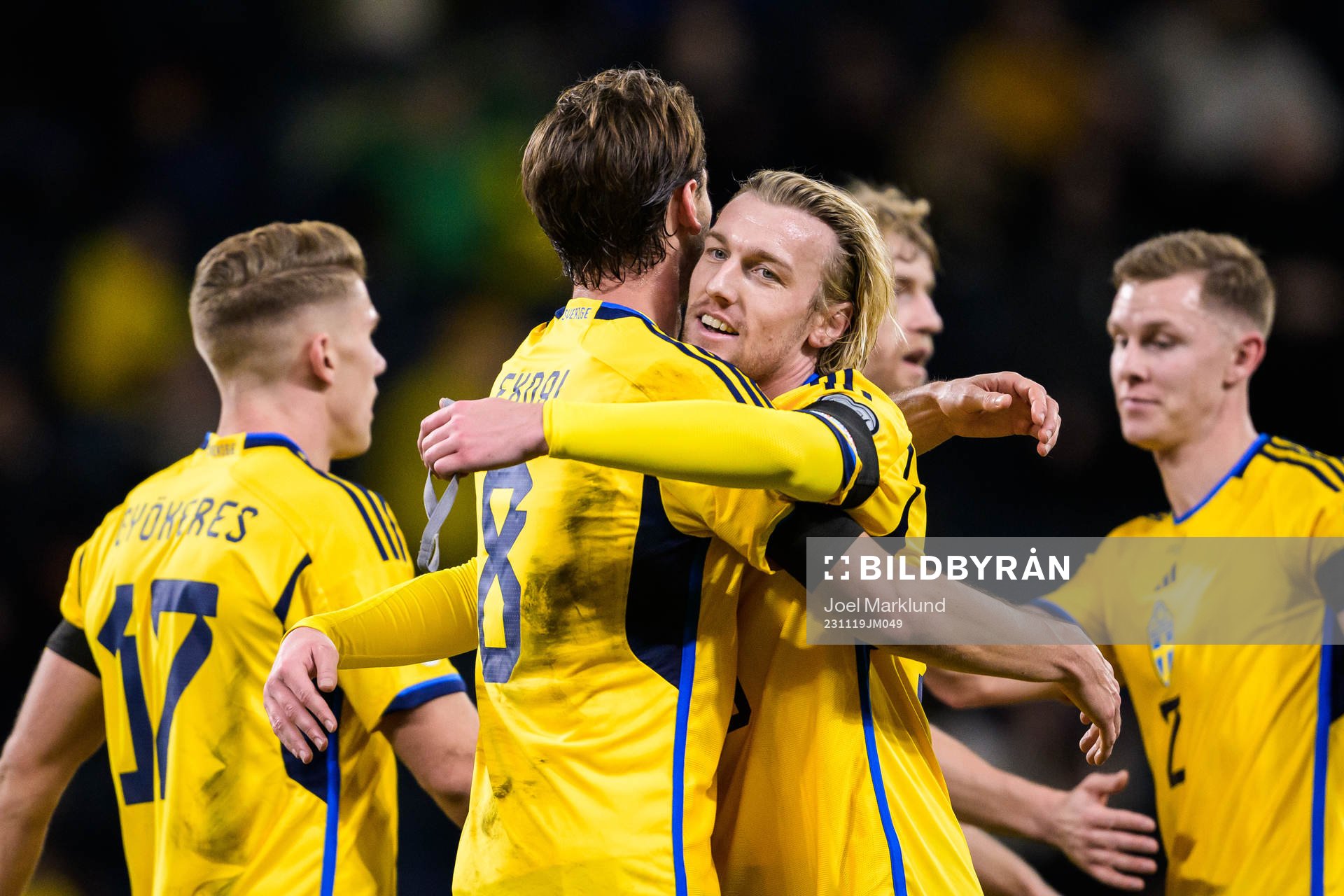 Albin Ekdal and Emil Forsberg of Sweden celebrate the 2-0