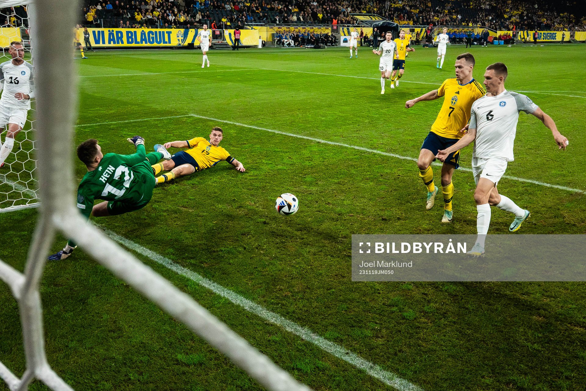Viktor Gyökeres and Viktor Claesson of Sweden in action