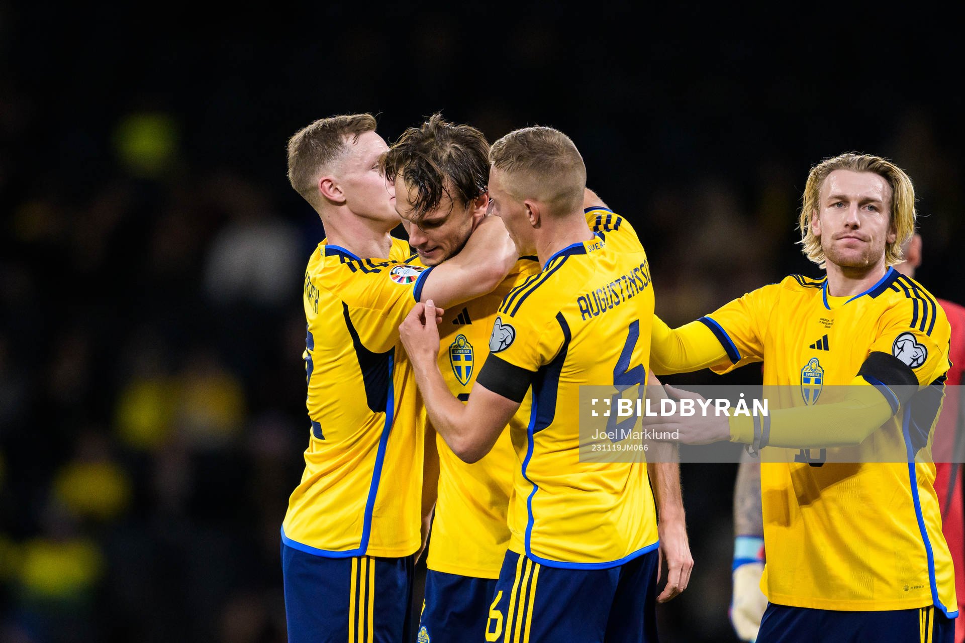 Emil Krafth, Albin Ekdal, Ludwig Augustinsson, and Emil