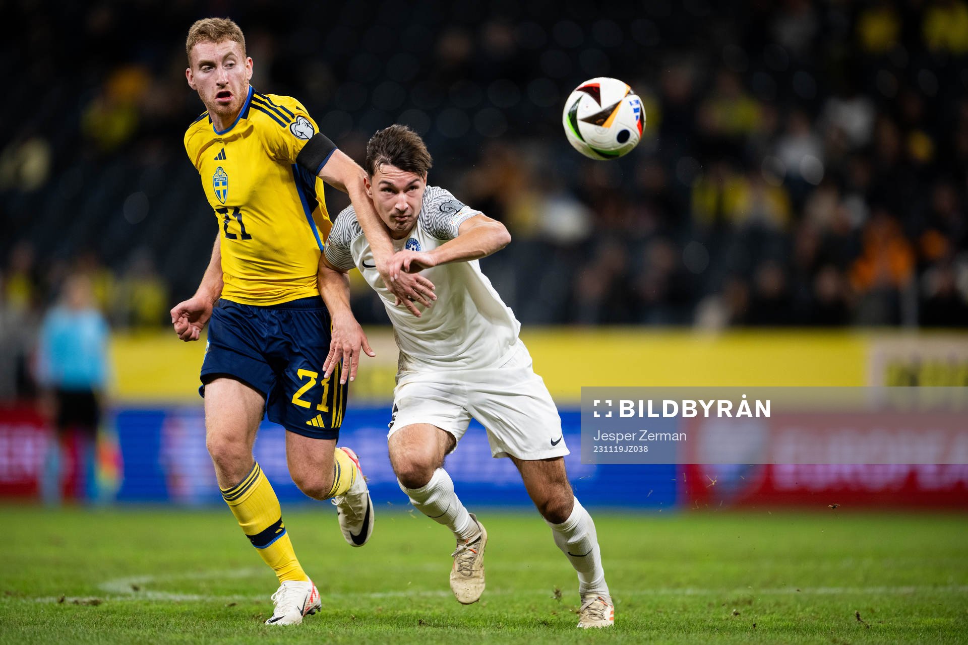 Dejan Kulusevski of Sweden and Oliver Jurgens of Estonia