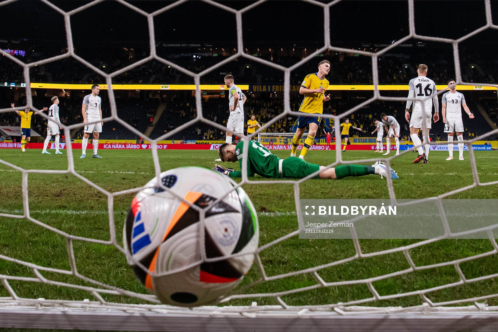 Goalkeeper Karl Jakob Hein of Estonia looks dejected