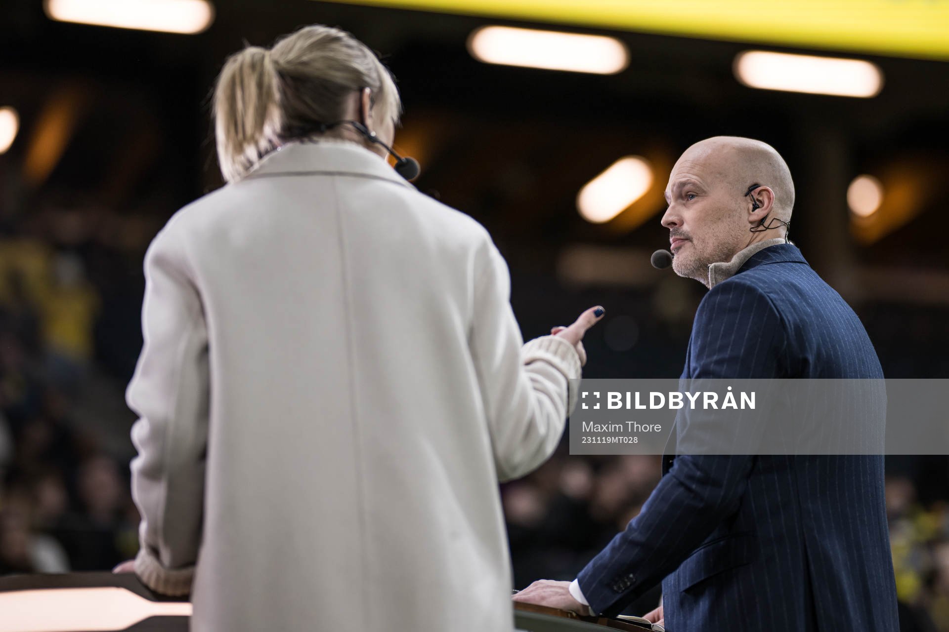 Fredrik Ljungberg in the studio of Swedish broadcaster