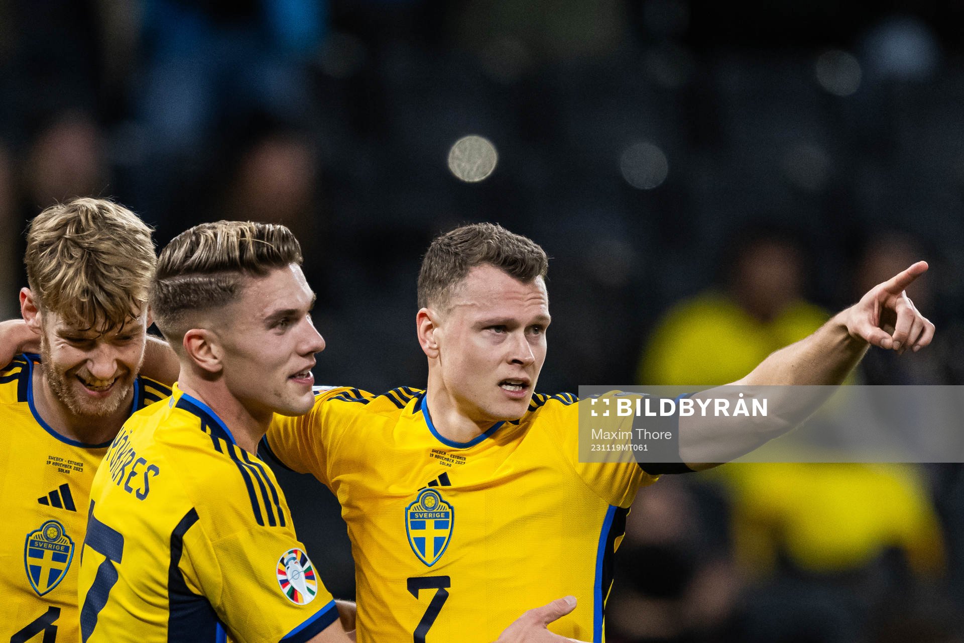 Filip Helander, Viktor Gyökeres and Viktor Claesson of