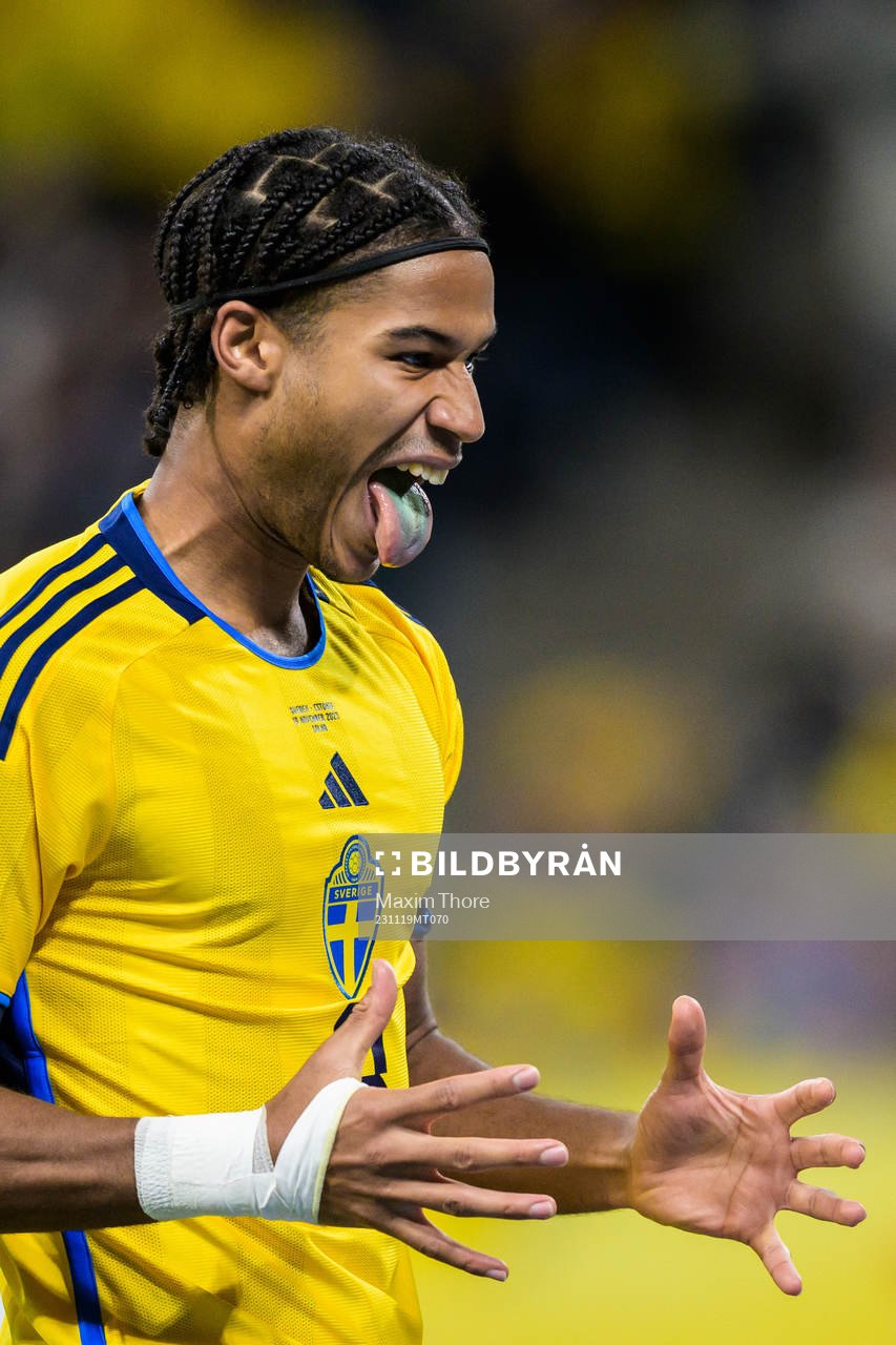Jens Cajuste of Sweden reacts
