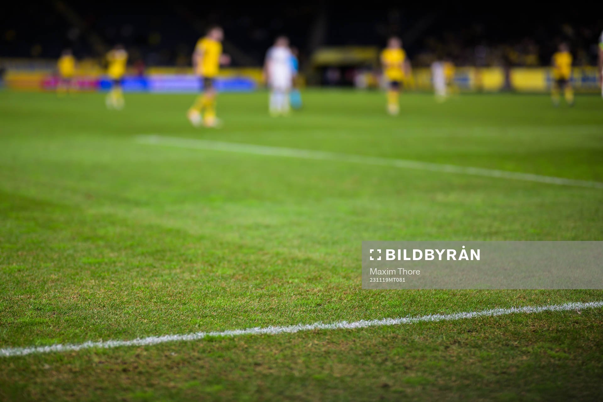 The pitch during the UEFA Euro Qualifier football match between Sweden and Estonia on November 19, 2023 in Stockholm. 