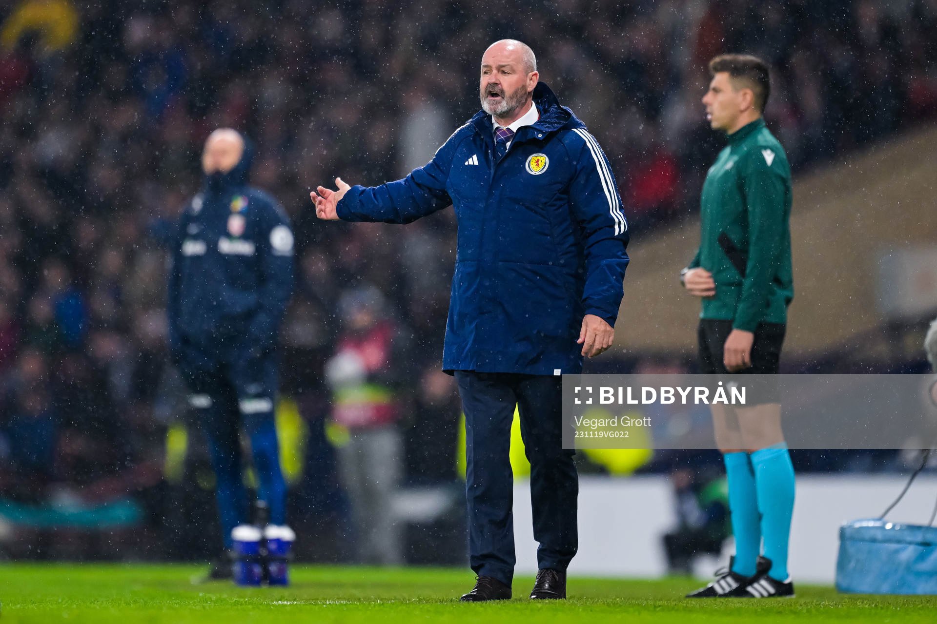 Head coach Steve Clarke of Scotland during the UEFA Euro Qualifier football match between Scotland and Norway on November 19, 2023 in Glasgow.
