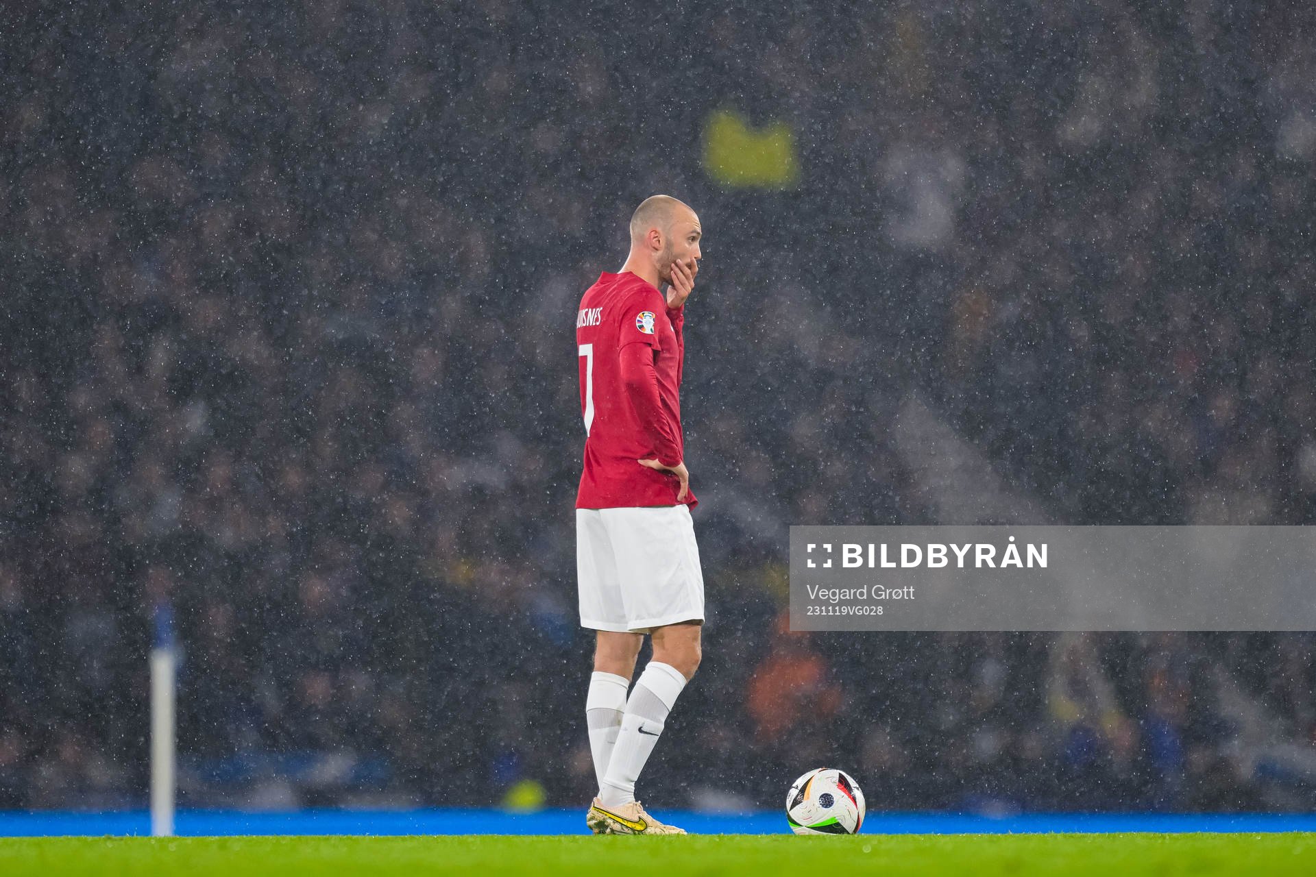 Fredrik Aursnes of Norway looks dejected