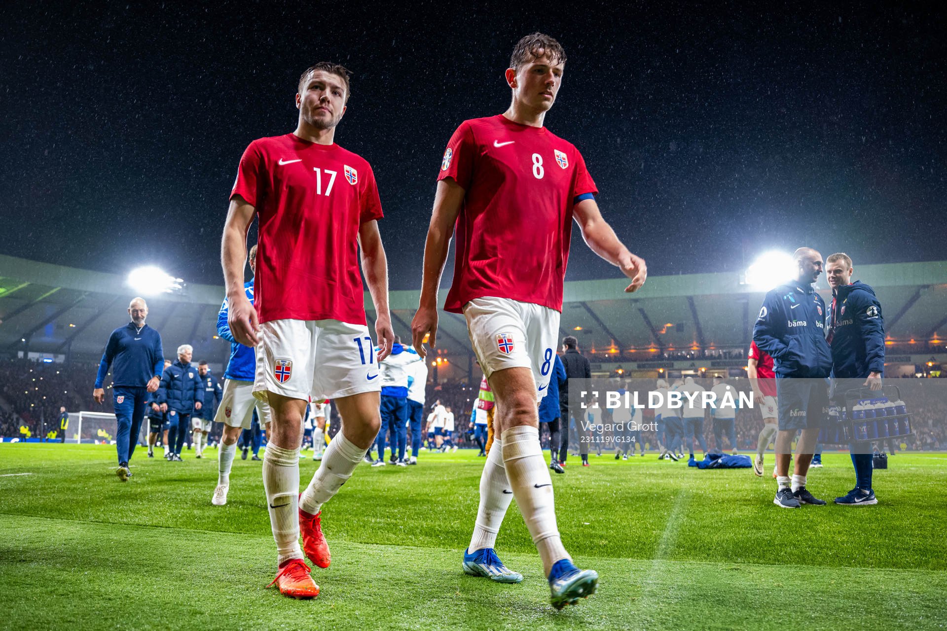 Fredrik André Bjørkan and Sander Berge of Norway