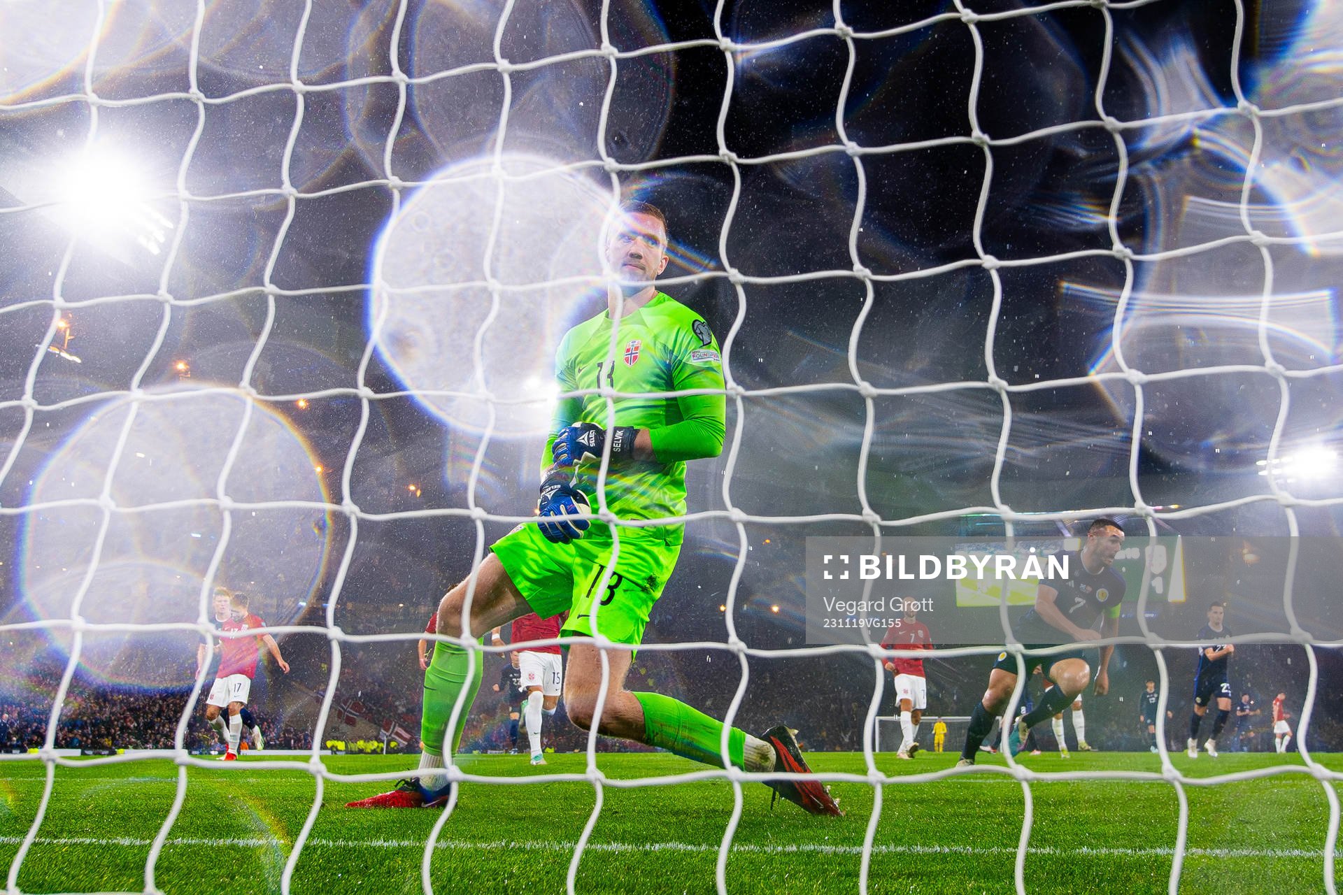 Goalkeeper Egil Selvik of Norway looks dejected