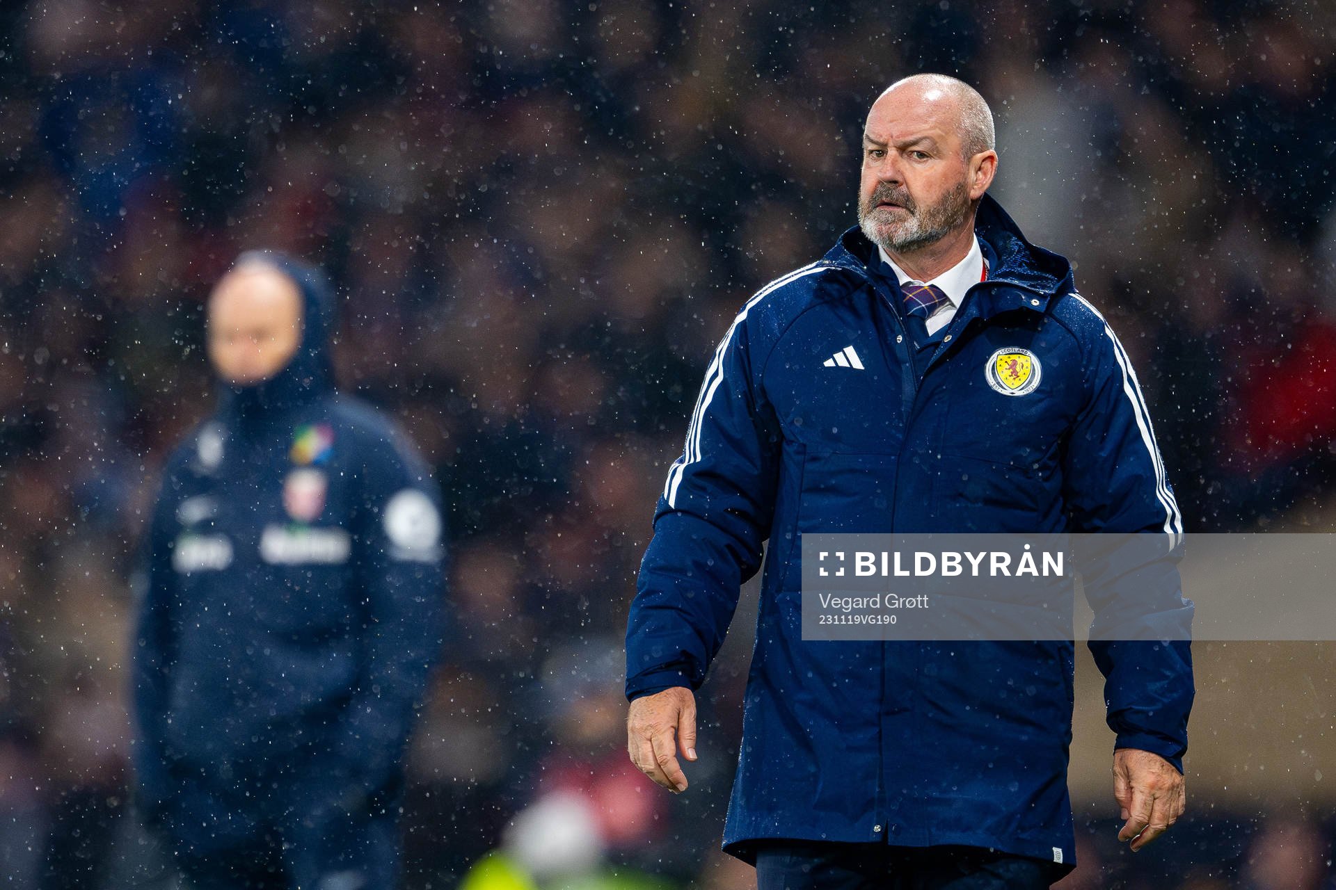 Head coach Steve Clarke of Scotland during the UEFA Euro Qualifier football match between Scotland and Norway on November 19, 2023 in Glasgow.