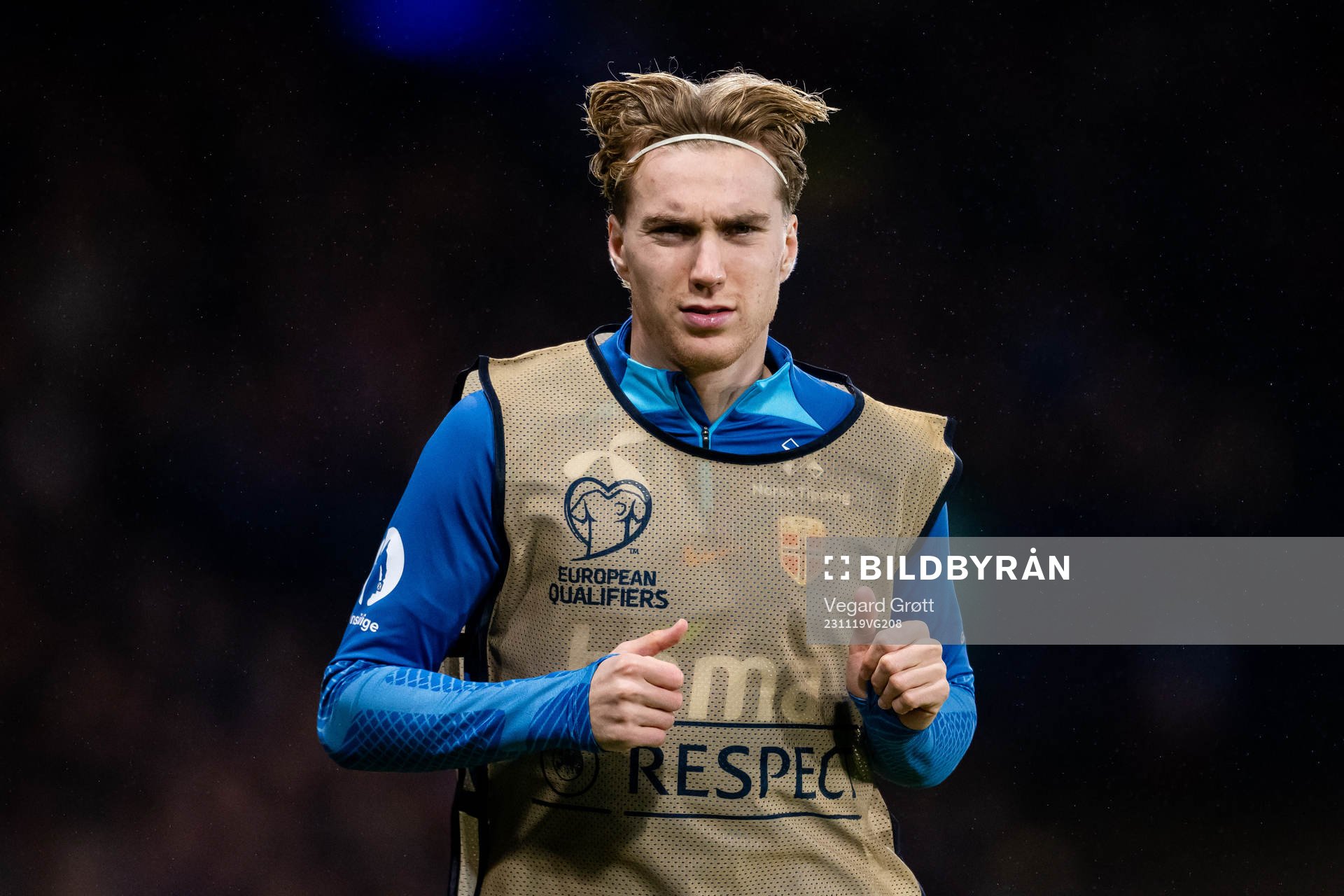 Kristian Thorstvedt of Norway warms up