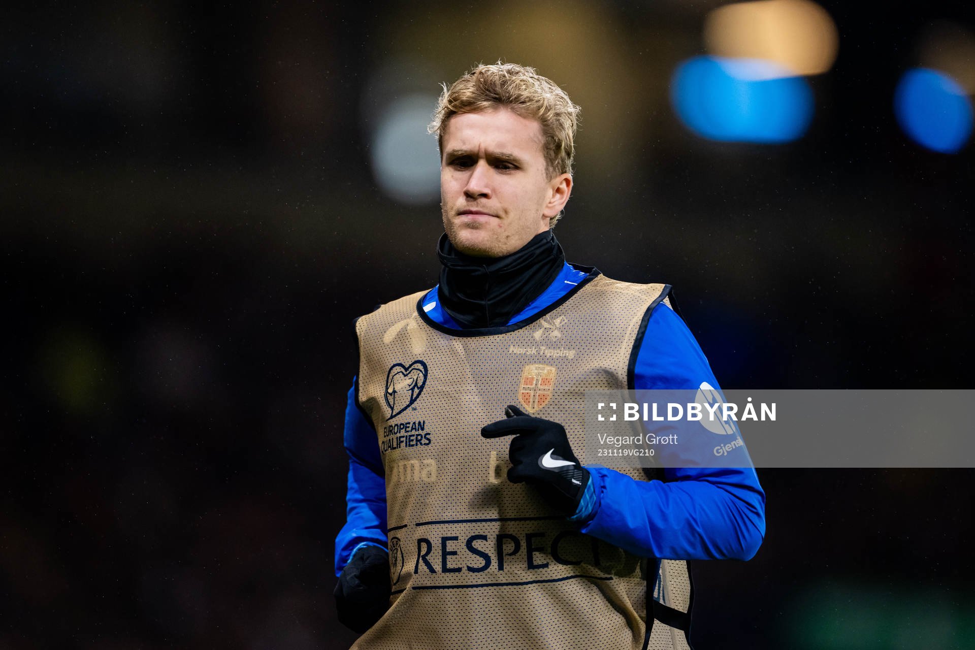 Ola Solbakken of Norway warms up