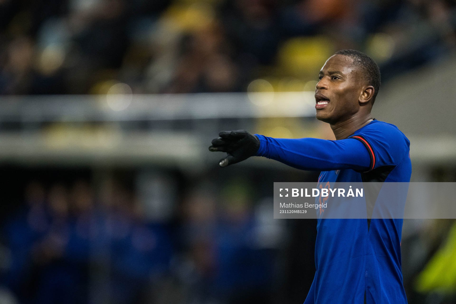 Neraysho Kasanwirjo of Netherlands during the UEFA European Under-21 Qualifier football match between Sweden and Netherlands on November 20, 2023 in Borås. 