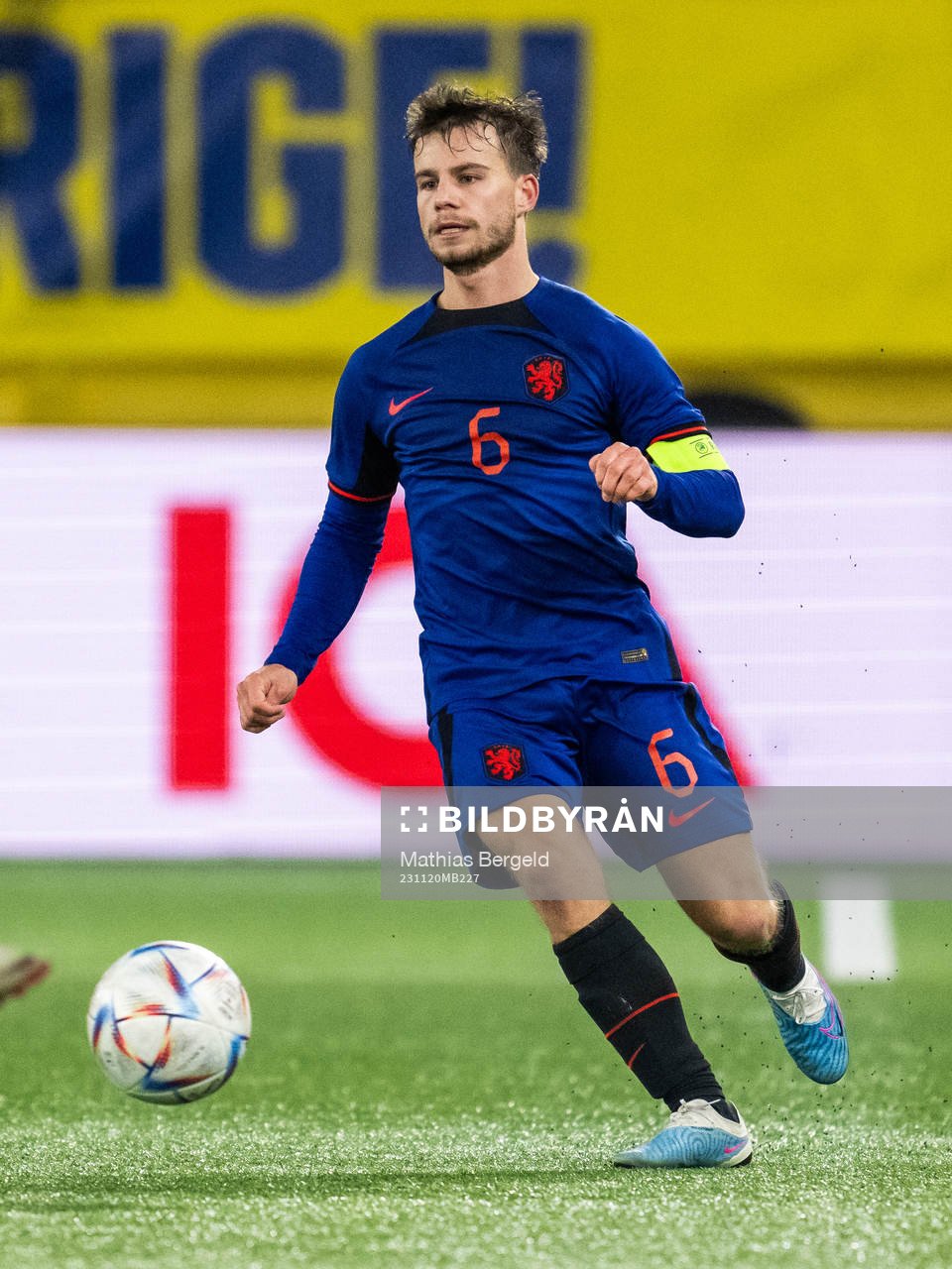 Dirk Proper of Netherlands during the UEFA European Under-21 Qualifier football match between Sweden and Netherlands on November 20, 2023 in Borås.
