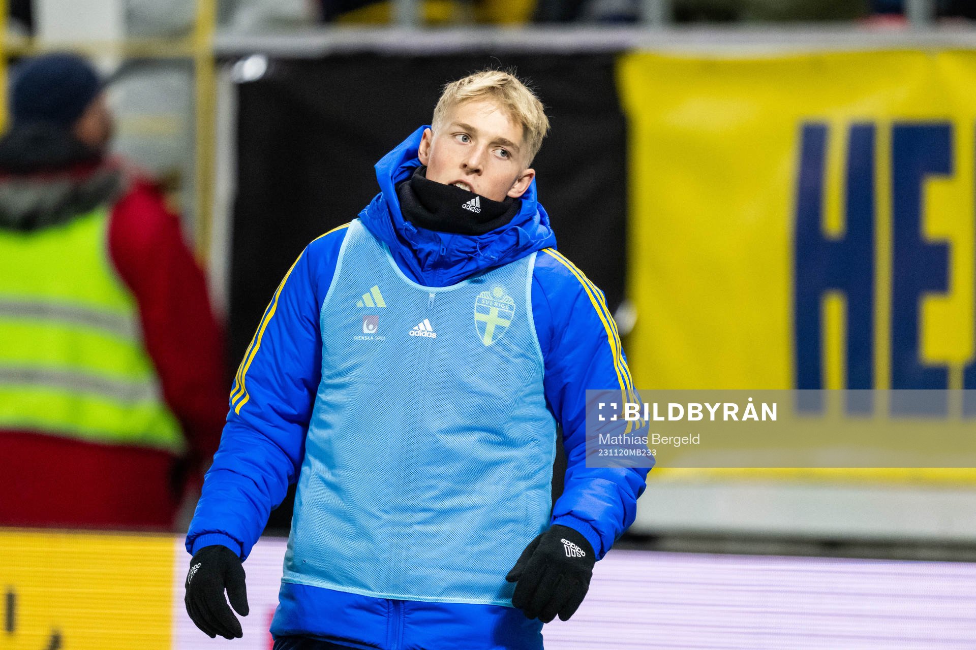 Melker Widell of Sweden during the UEFA European Under-21 Qualifier football match between Sweden and Netherlands on November 20, 2023 in Borås.