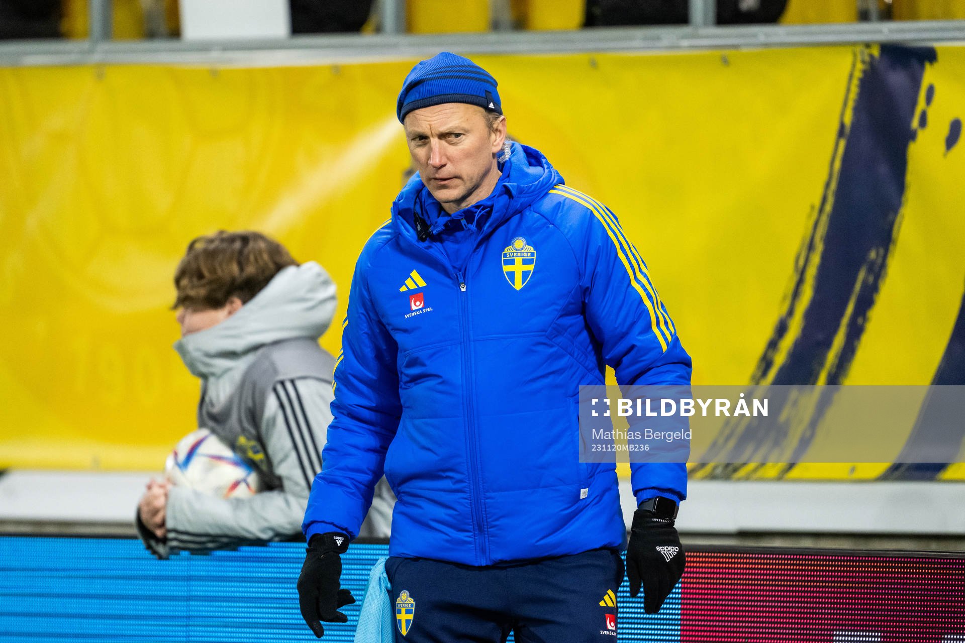 Physio Niklas Egnell of Sweden during the UEFA European Under-21 Qualifier football match between Sweden and Netherlands on November 20, 2023 in Borås. 