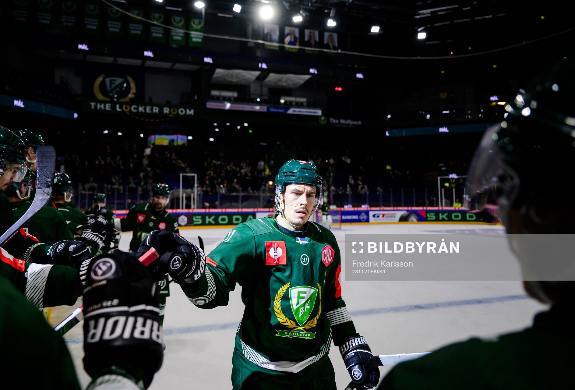 Joakim Nygård of Färjestad celebrates