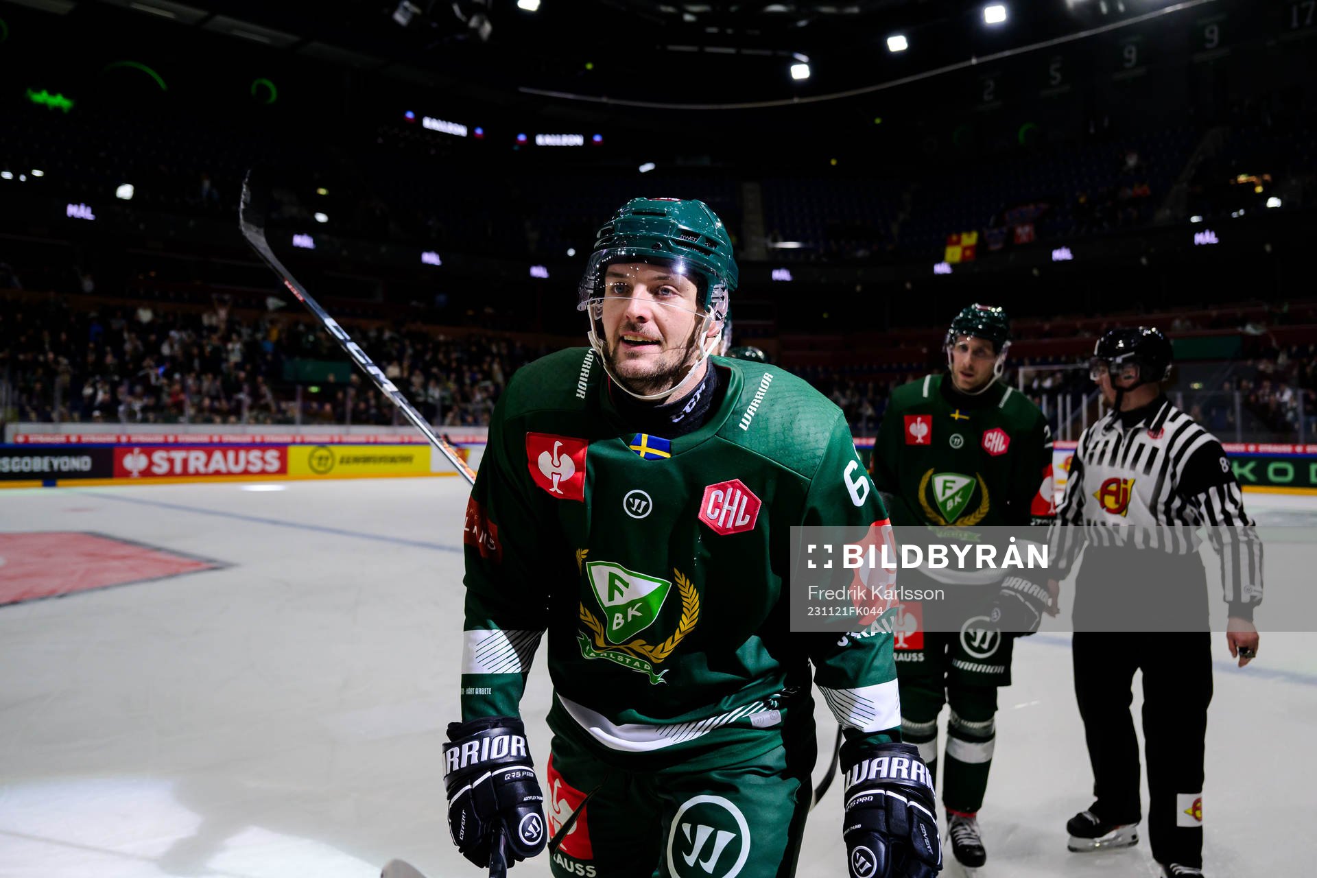 Carl Dahlström of Färjestad celebrates