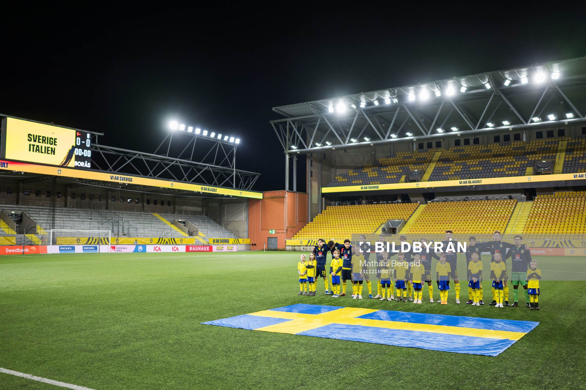 Sveriges spelare vid line-up
