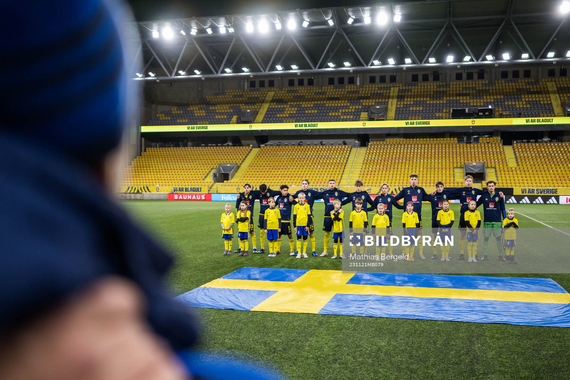 Sveriges spelare vid line-up