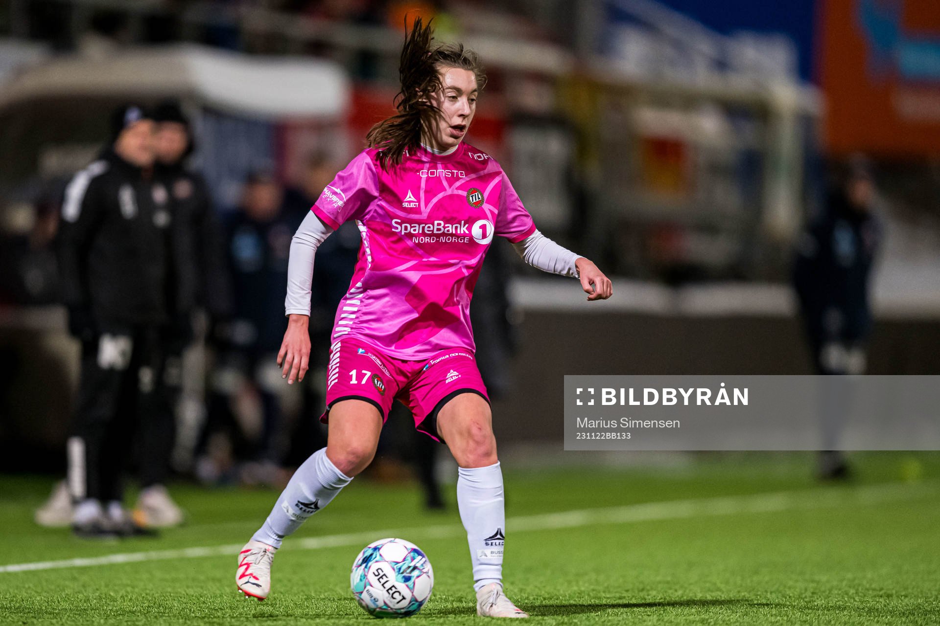 Edit Lund Machlik of TIL 2020 during the Toppserien playoff football match between TIL 2020 and Avaldsnes on November 22, 2023 in Tromsø.
