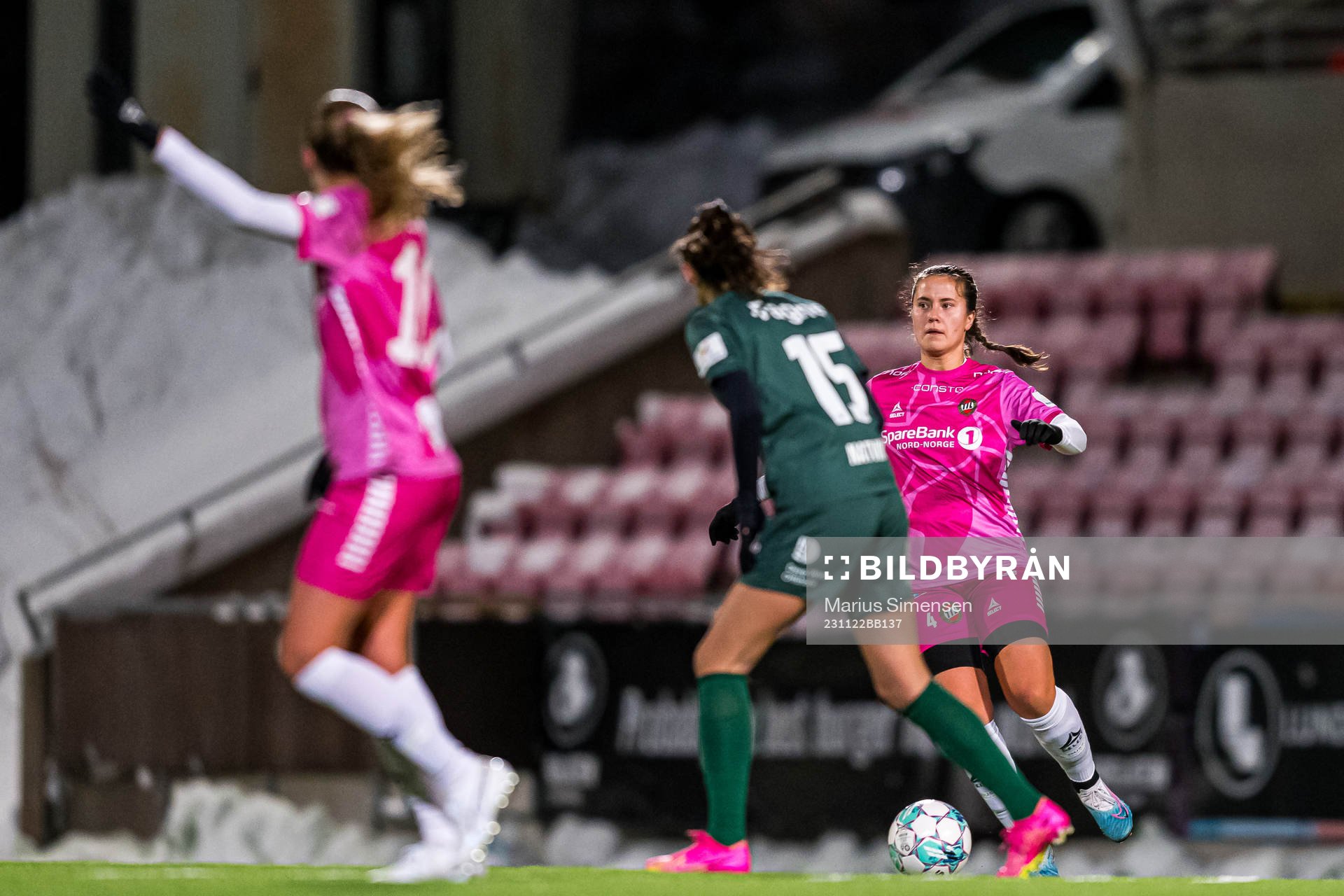 Vilde Mailen Korssjøen Asbøll of TIL 2020 during the Toppserien playoff football match between TIL 2020 and Avaldsnes on November 22, 2023 in Tromsø.