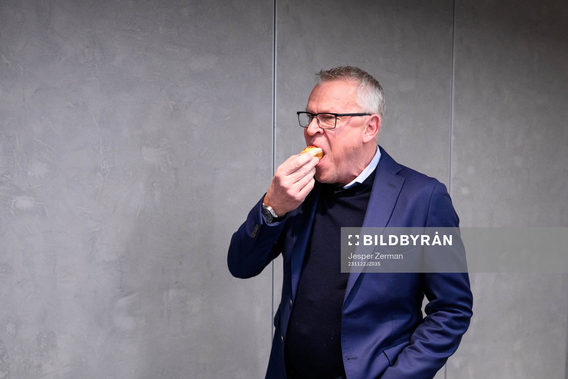 Sveriges förbundskapten Janne Andersson under en pressträff den 22 november 2023 i Stockholm. 