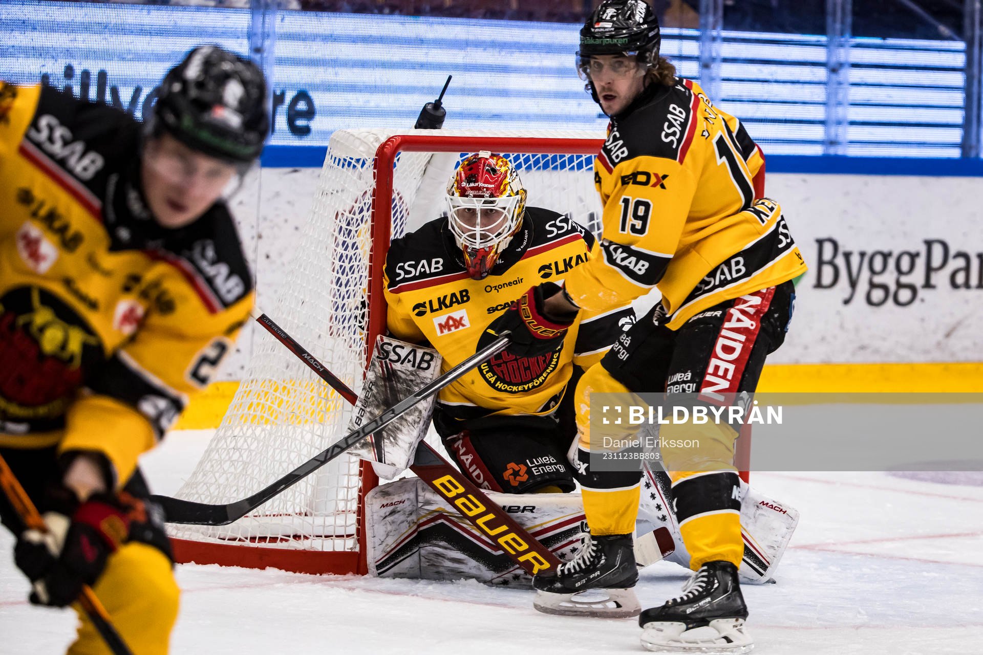 Luleås målvakt Joel Lassinantti och Mario Kempe
