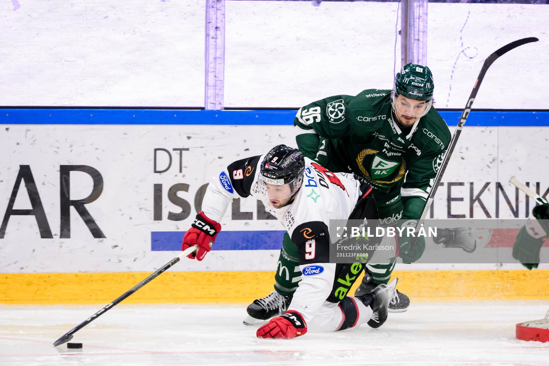 Malmö Redhawks Alan Quine och Färjestads David Tomasek