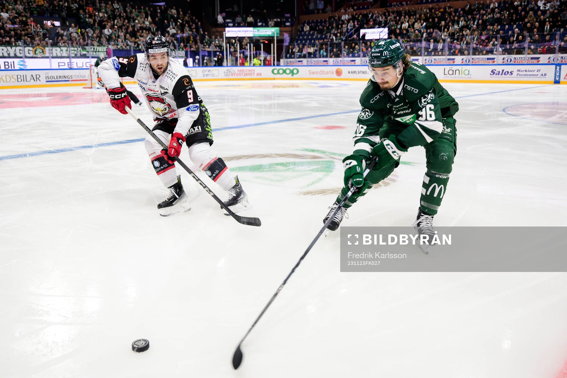 Malmö Redhawks Alan Quine och Färjestads David Tomasek