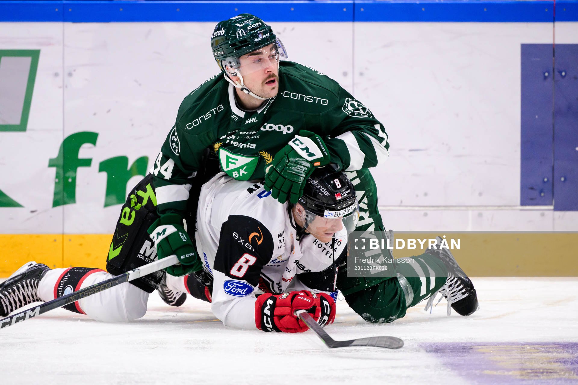 Färjestads Jonathan Andersson och Malmö Redhawks Johan