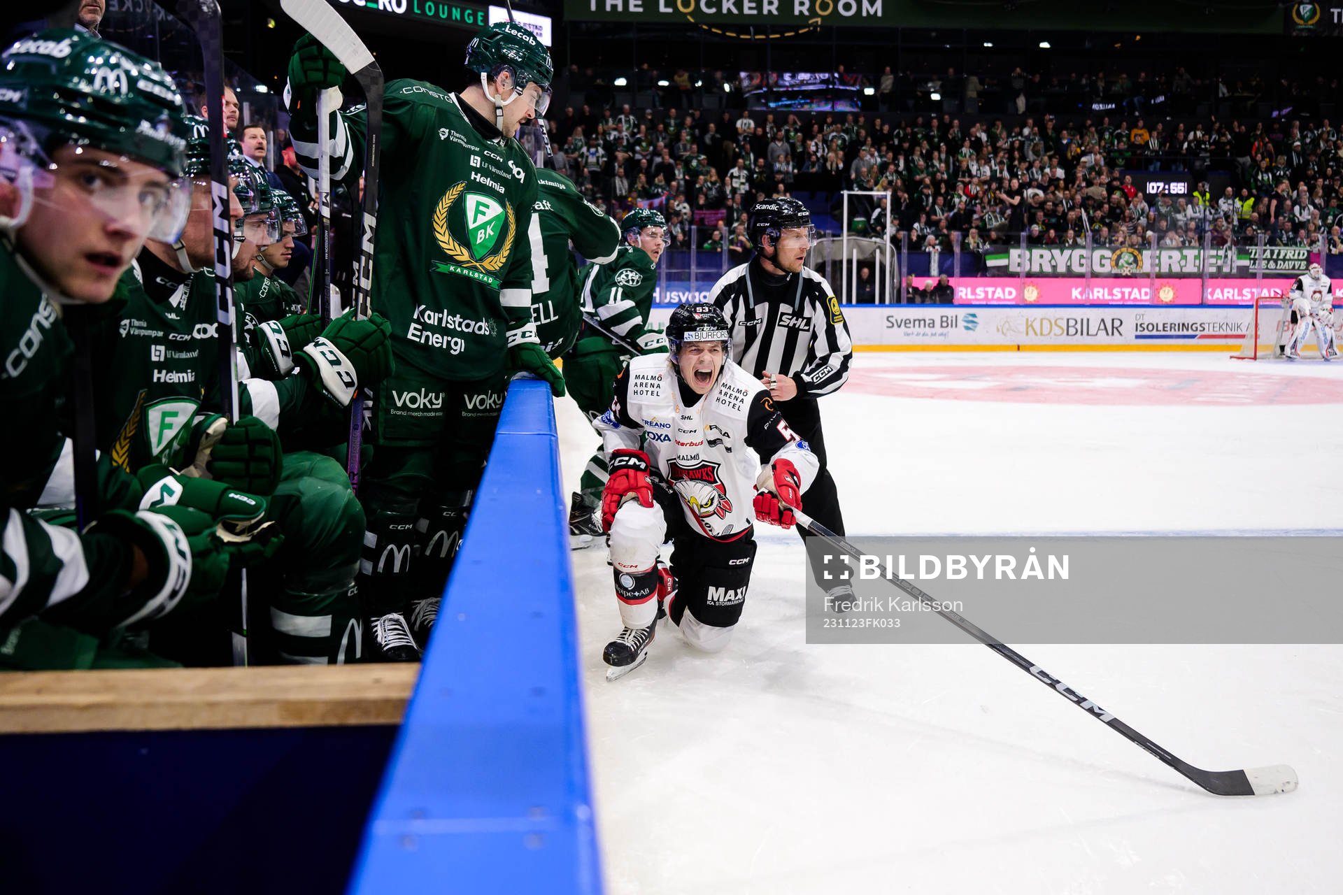 Malmö Redhawks Albert Sjöberg Har ont