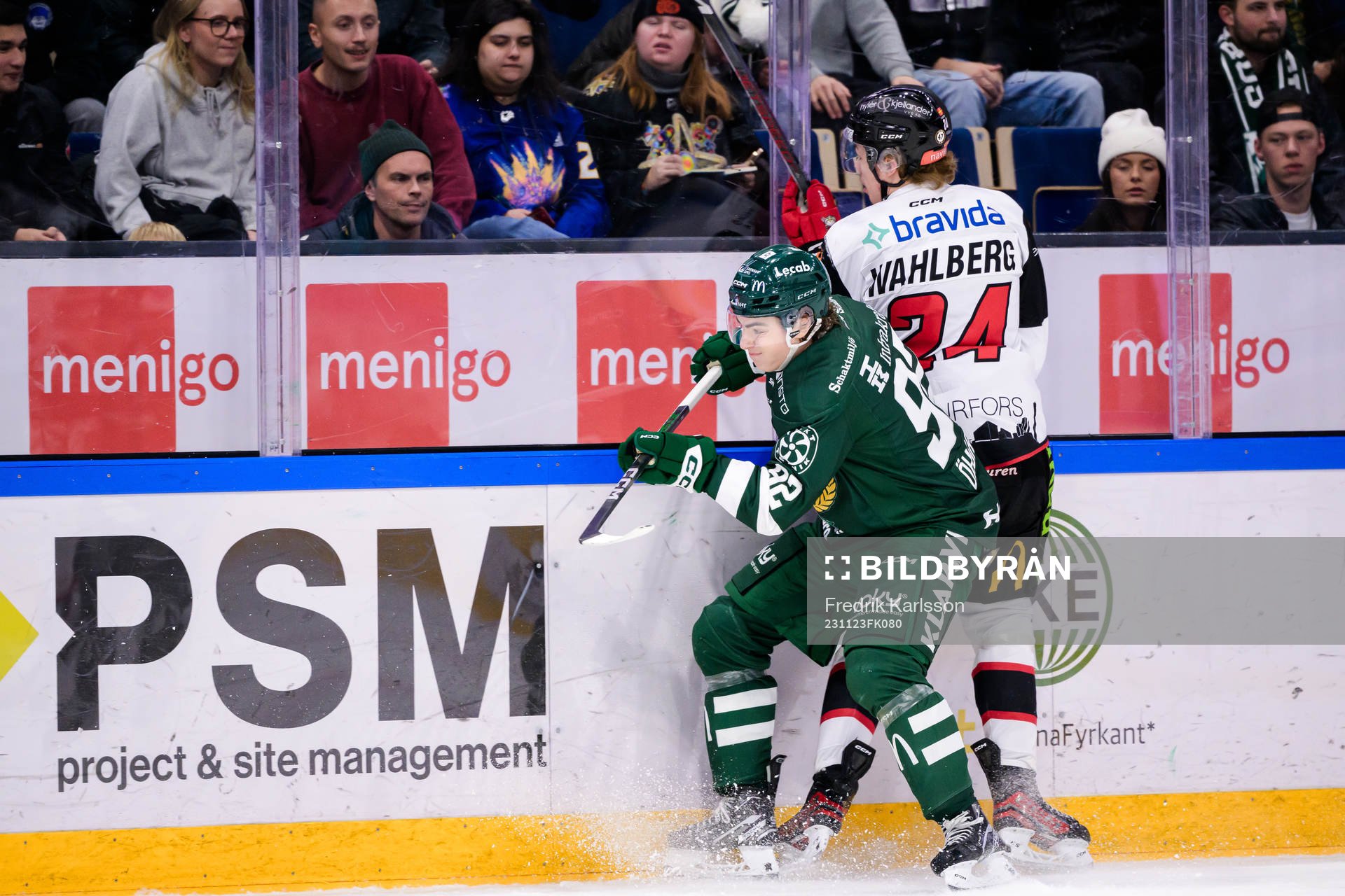 Färjestads Liam Öhgren och Malmö Redhawks Anton Wahlberg