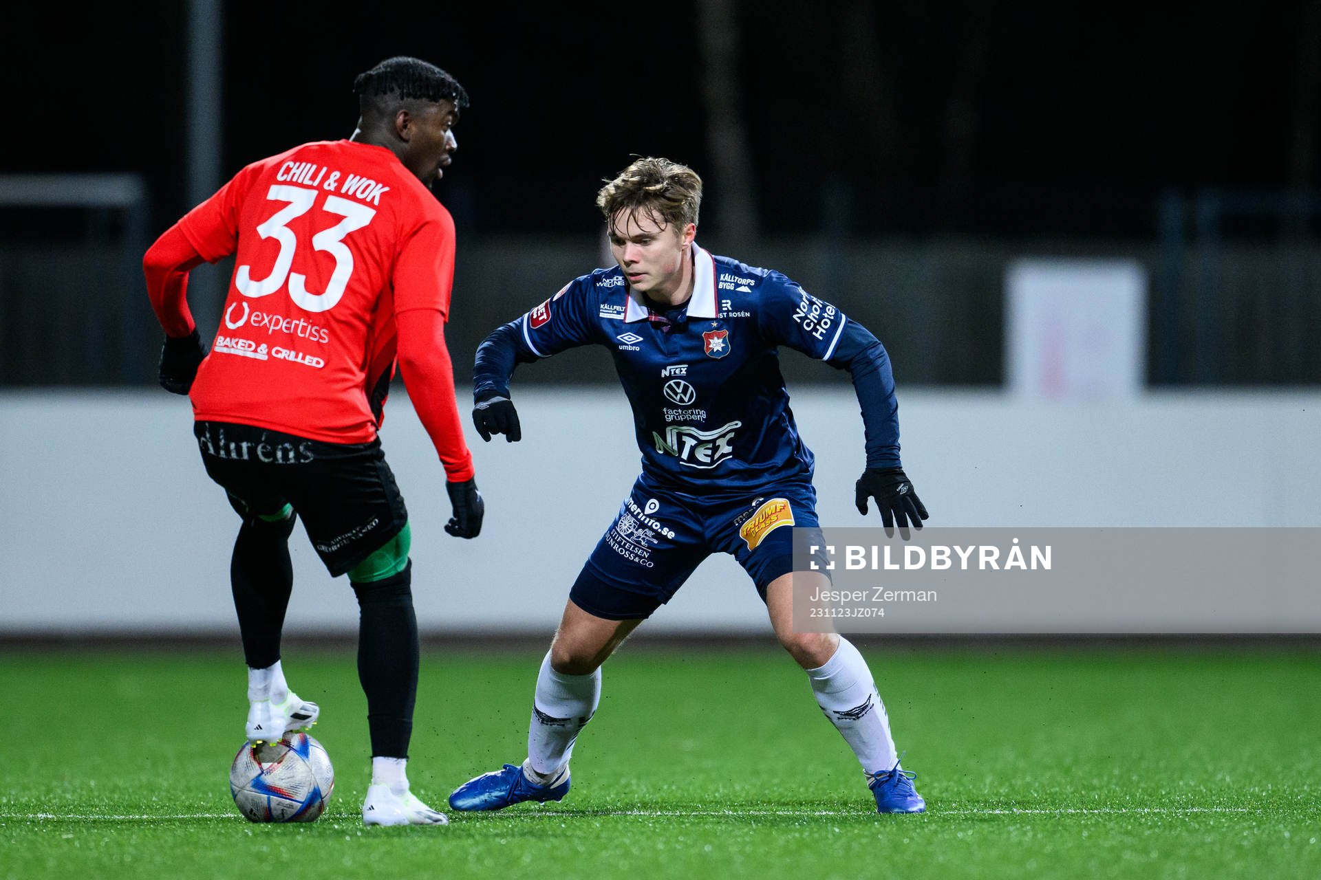 Nordic Uniteds Mamadouba Diaby och Örgrytes Linus Tagesson