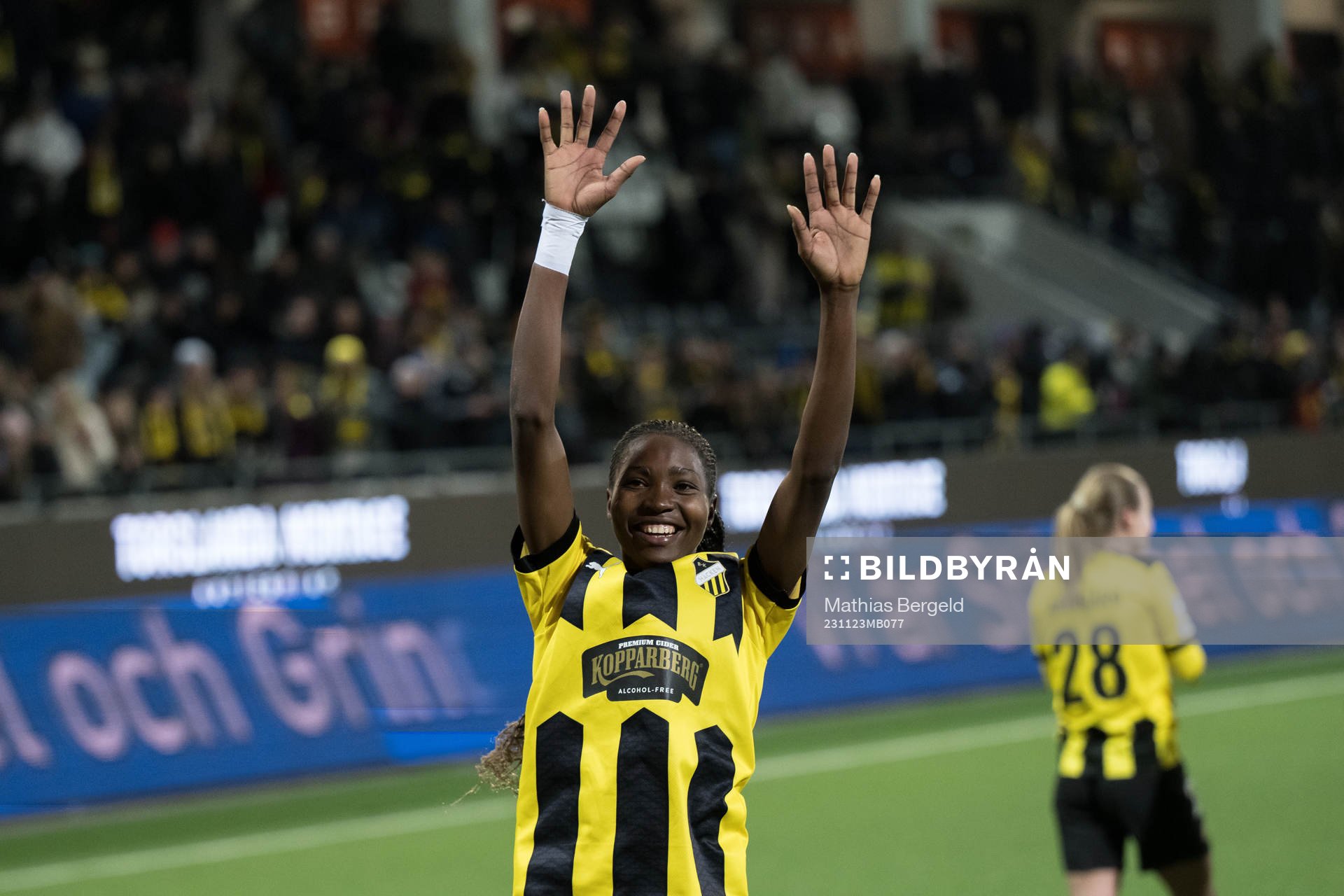 Aisha Masaka of Häcken celebrates