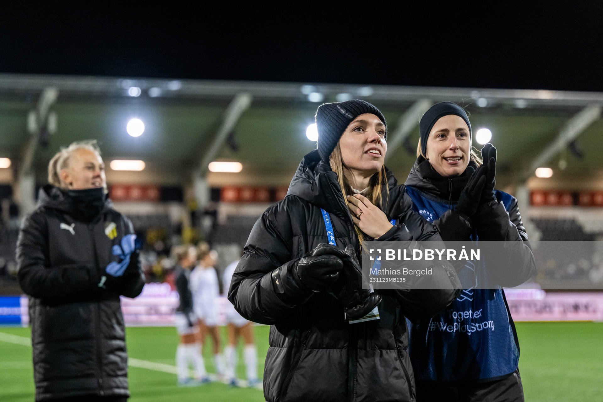 Elin Rubensson and goalkeeper Loes Geurts of Häcken