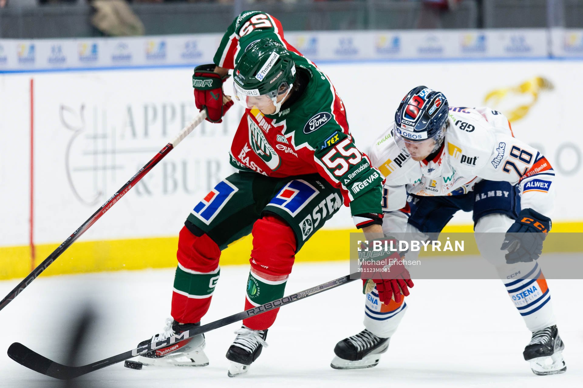 Frölundas Max Lindroth och Växjös Hugo Gustafsson