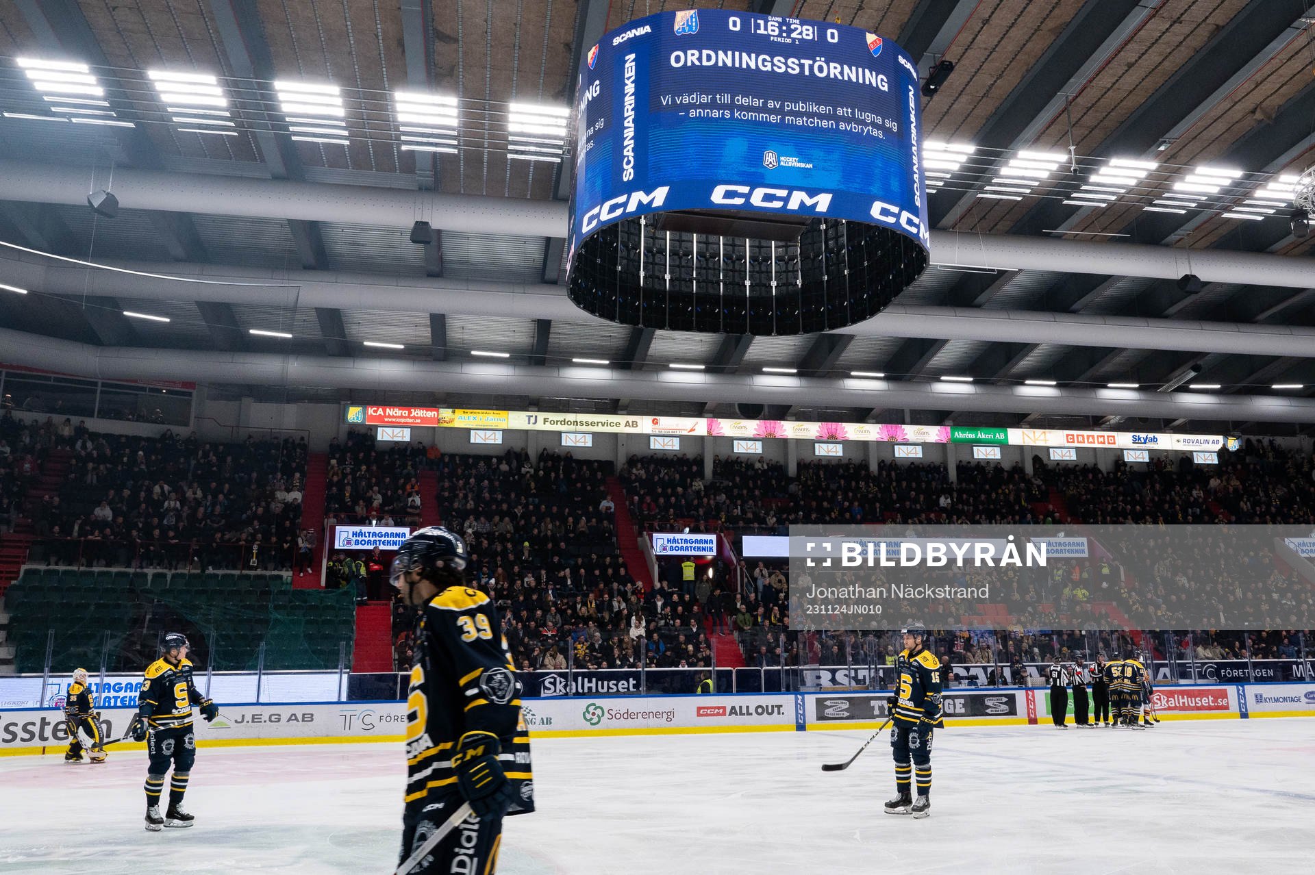 Information gällande ordningsstörning på jumbotronen