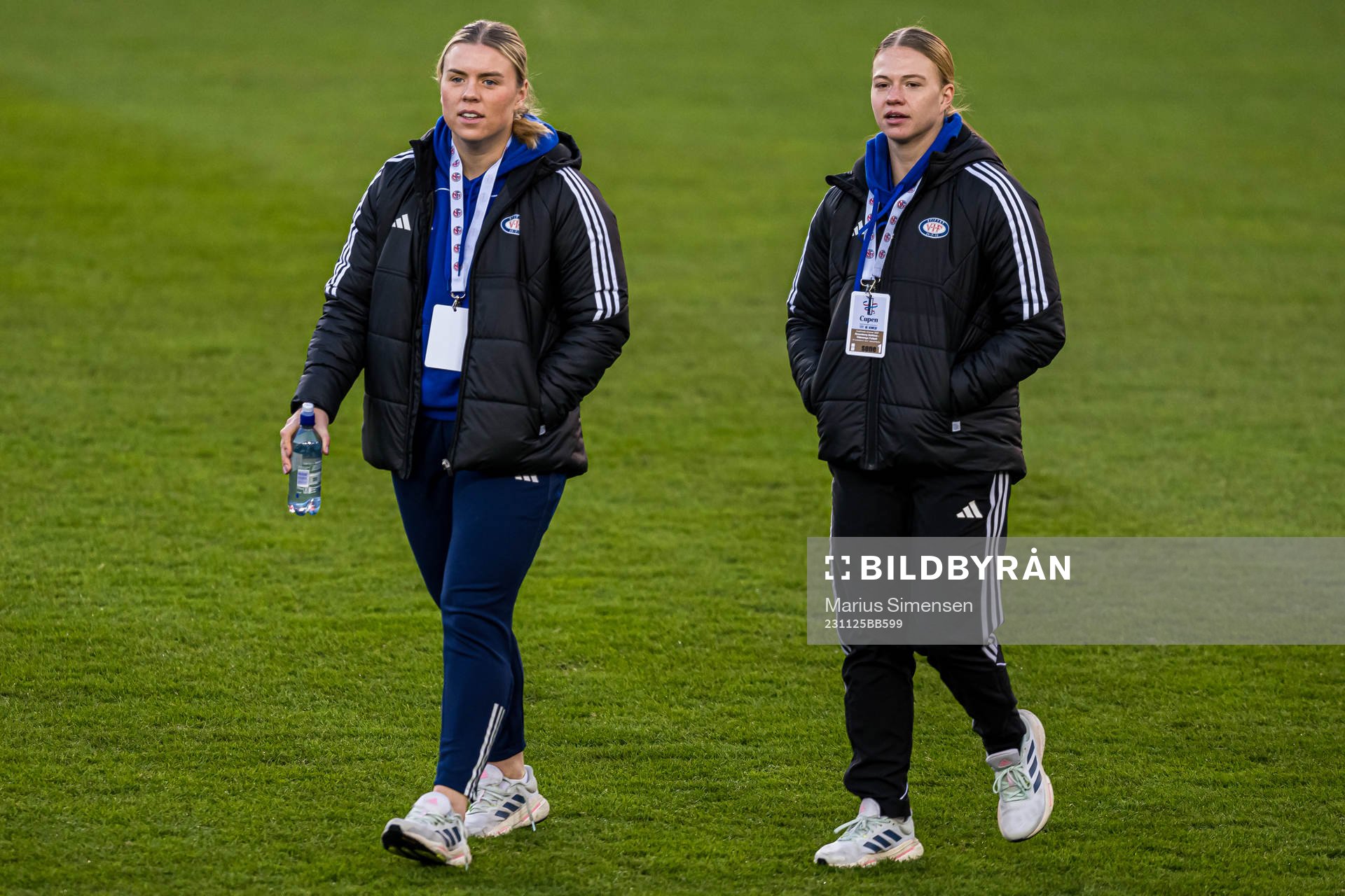 Anna Jøsendal and Jalen Tompkins of Vålerenga arrives