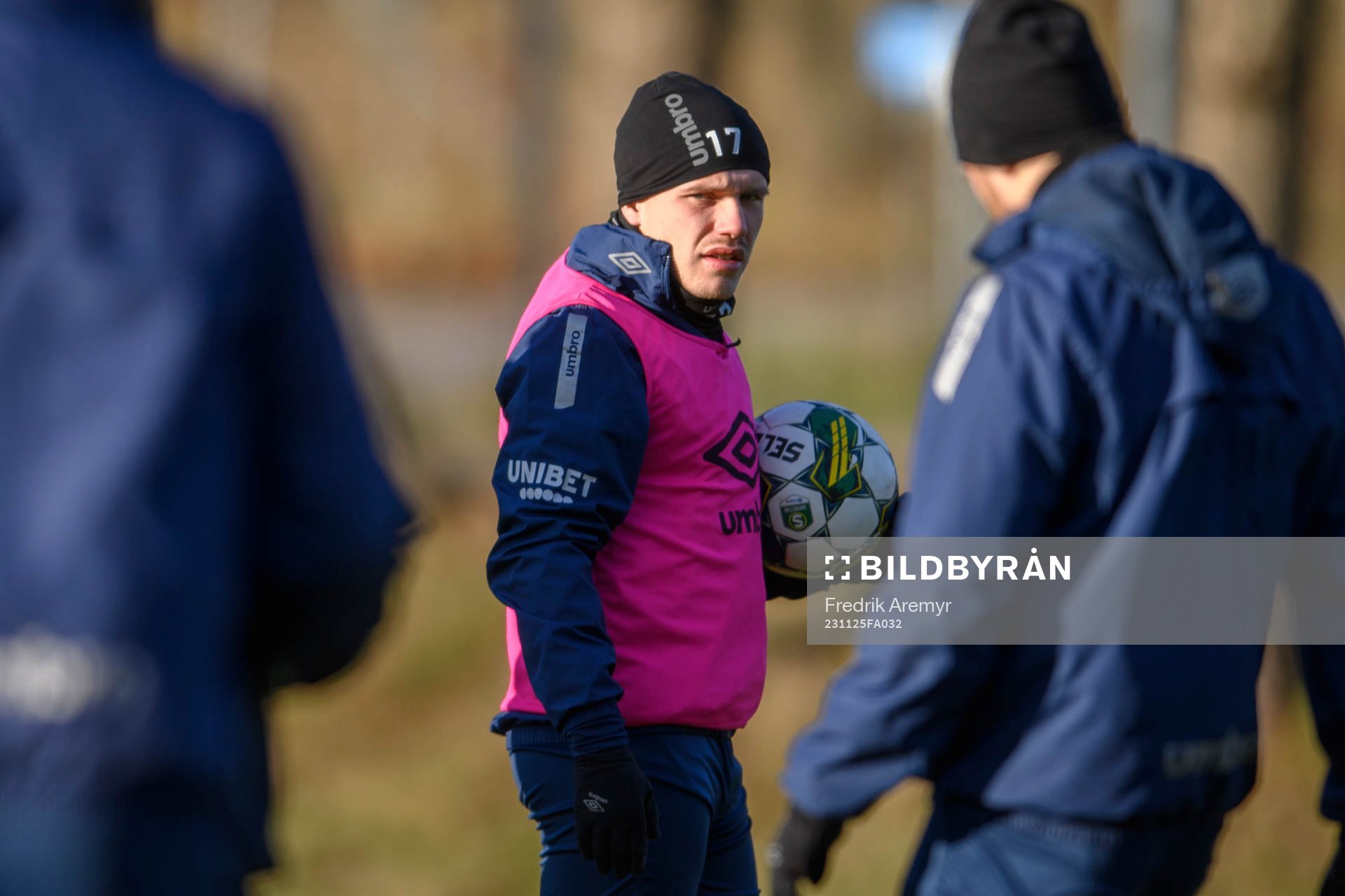 Hampus Dahlqvist under en träning med Örgryte den 25 november 2023 i Göteborg. 