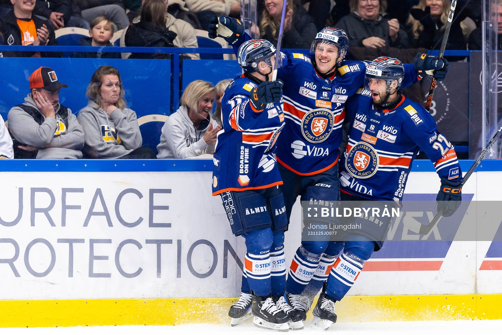 Växjös Kalle Kossila, Joel Persson och Tobias Rieder
