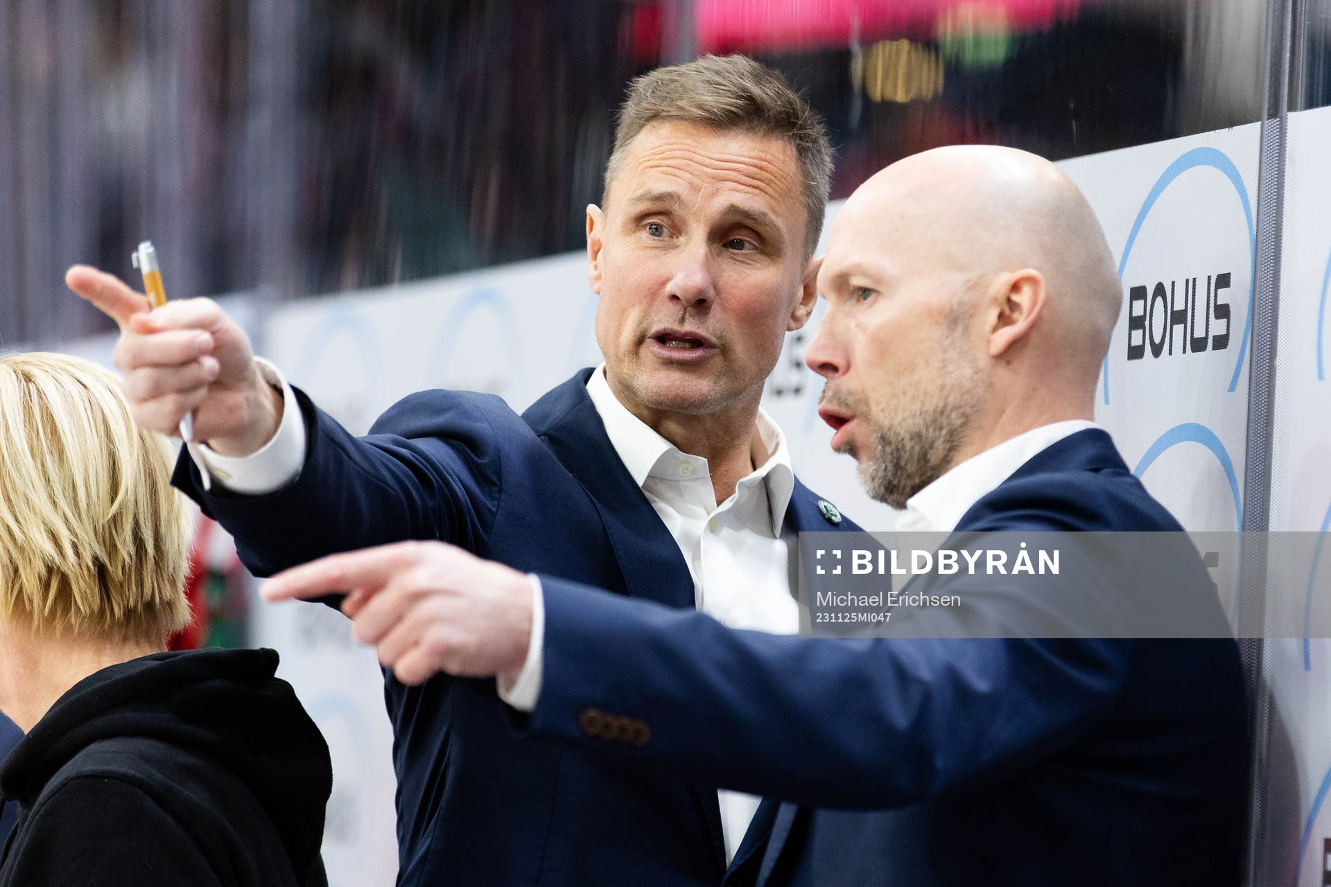 Frölundas tränare Roger Rönnberg och assisterande