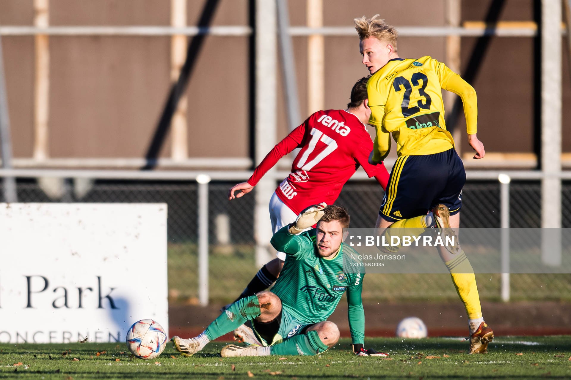 Ängelholms målvakt Robin Streifert och Filip Örnblom