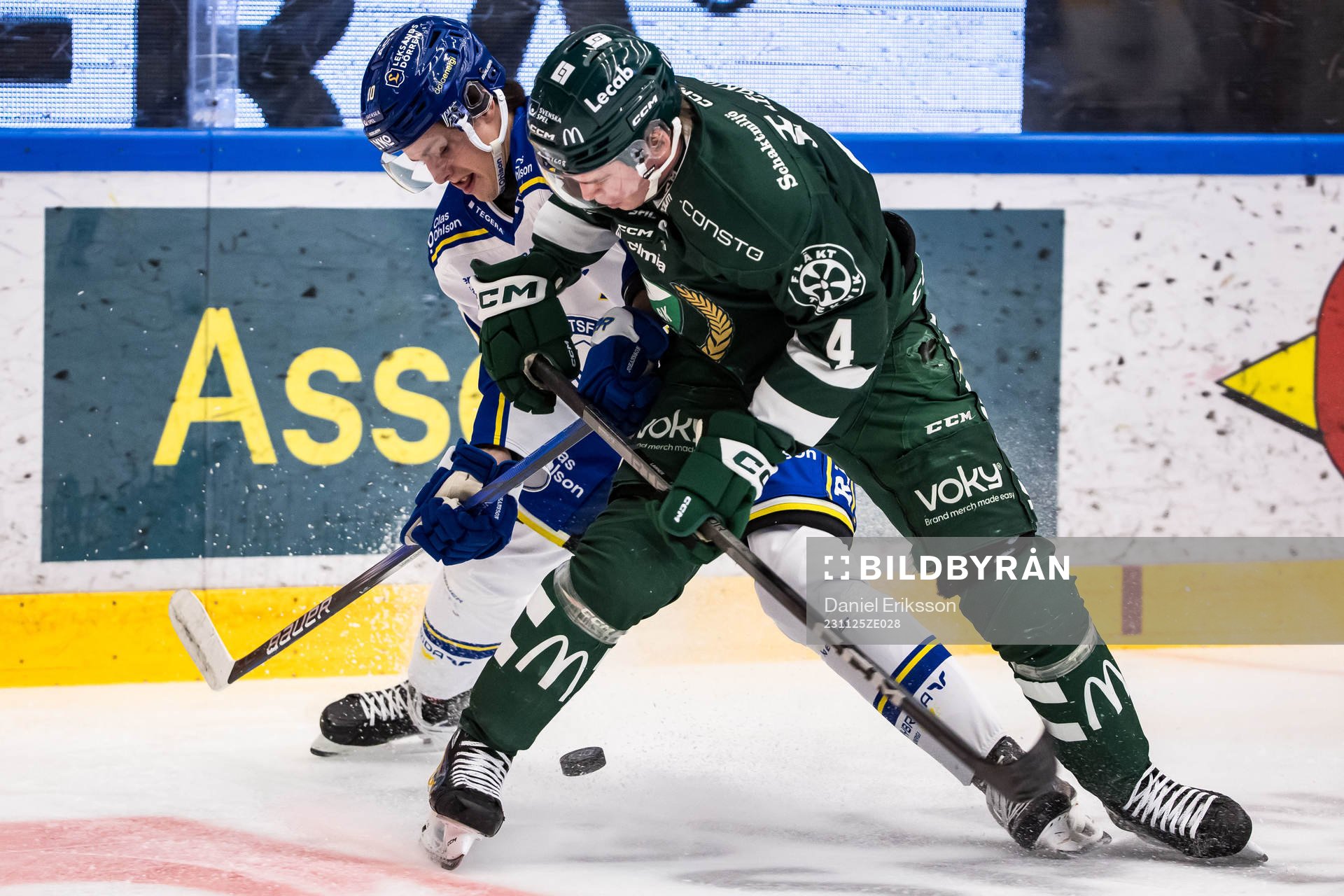 Leksands Anton Johansson och Färjestads Oscar Lawner