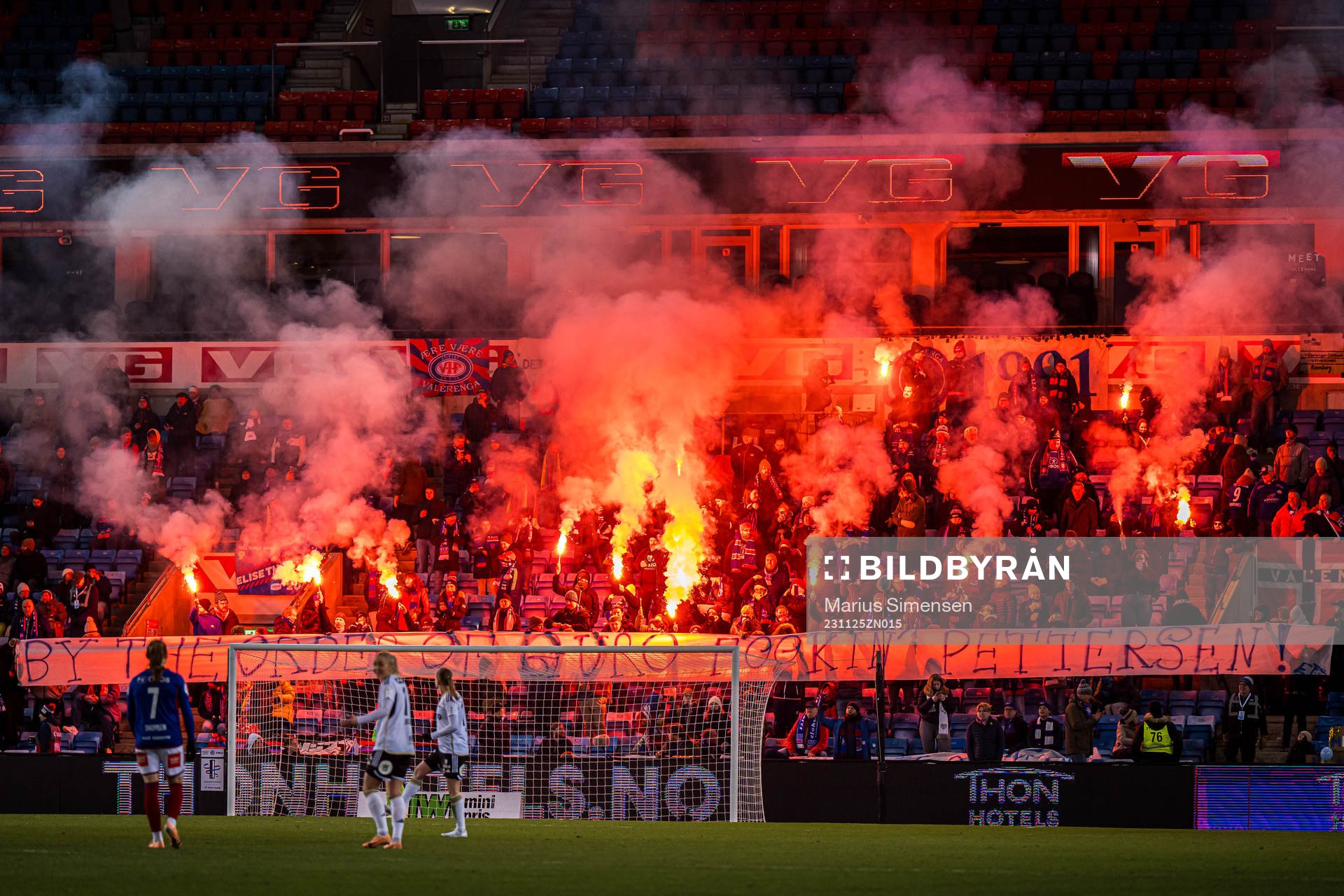 Spectators in the stands