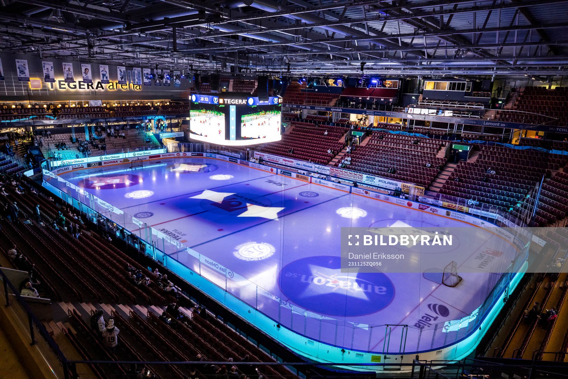 Tegera Arena innan ishockeymatchen i SHL mellan Leksand och