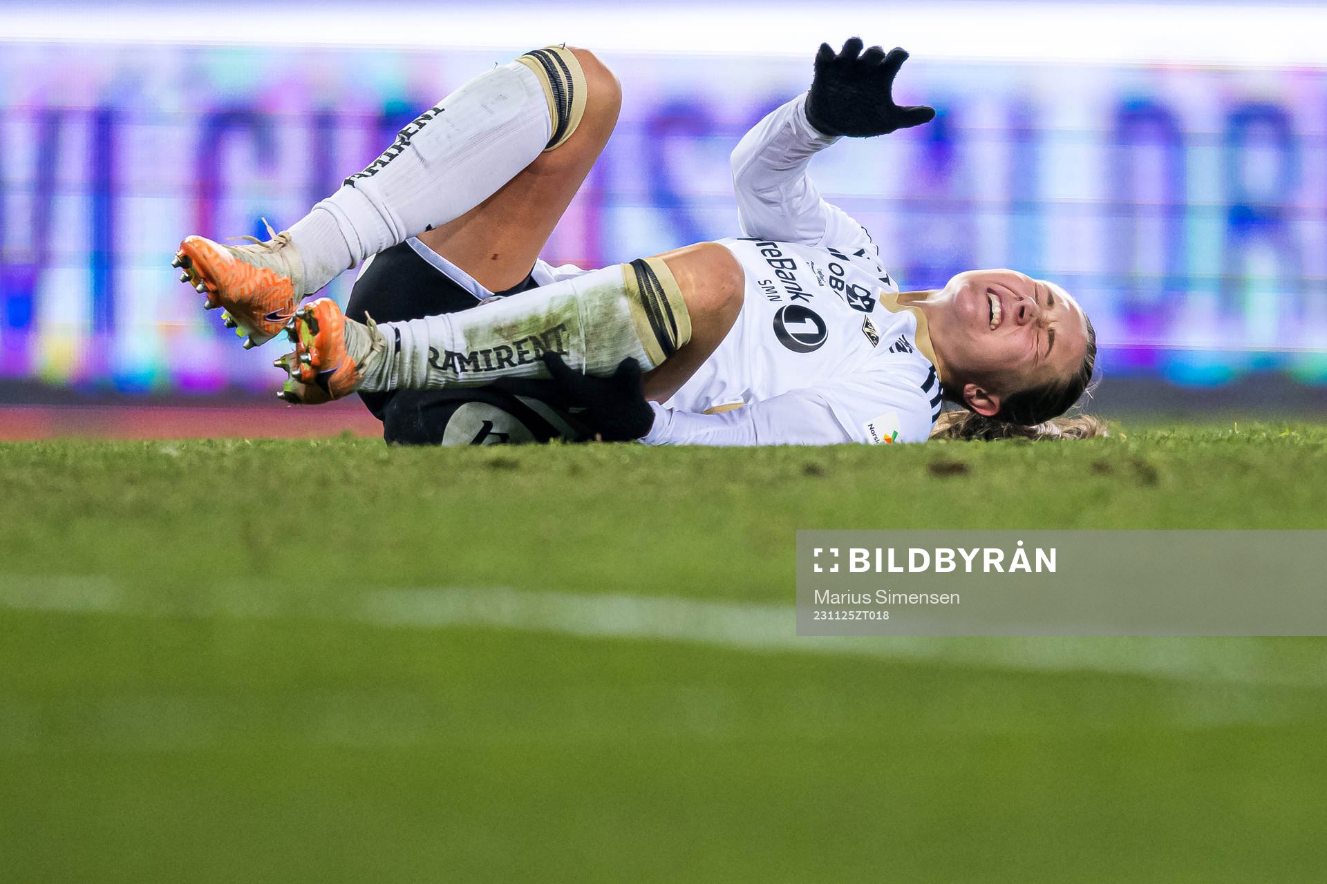 Camilla Linberg of Rosenborg in pain