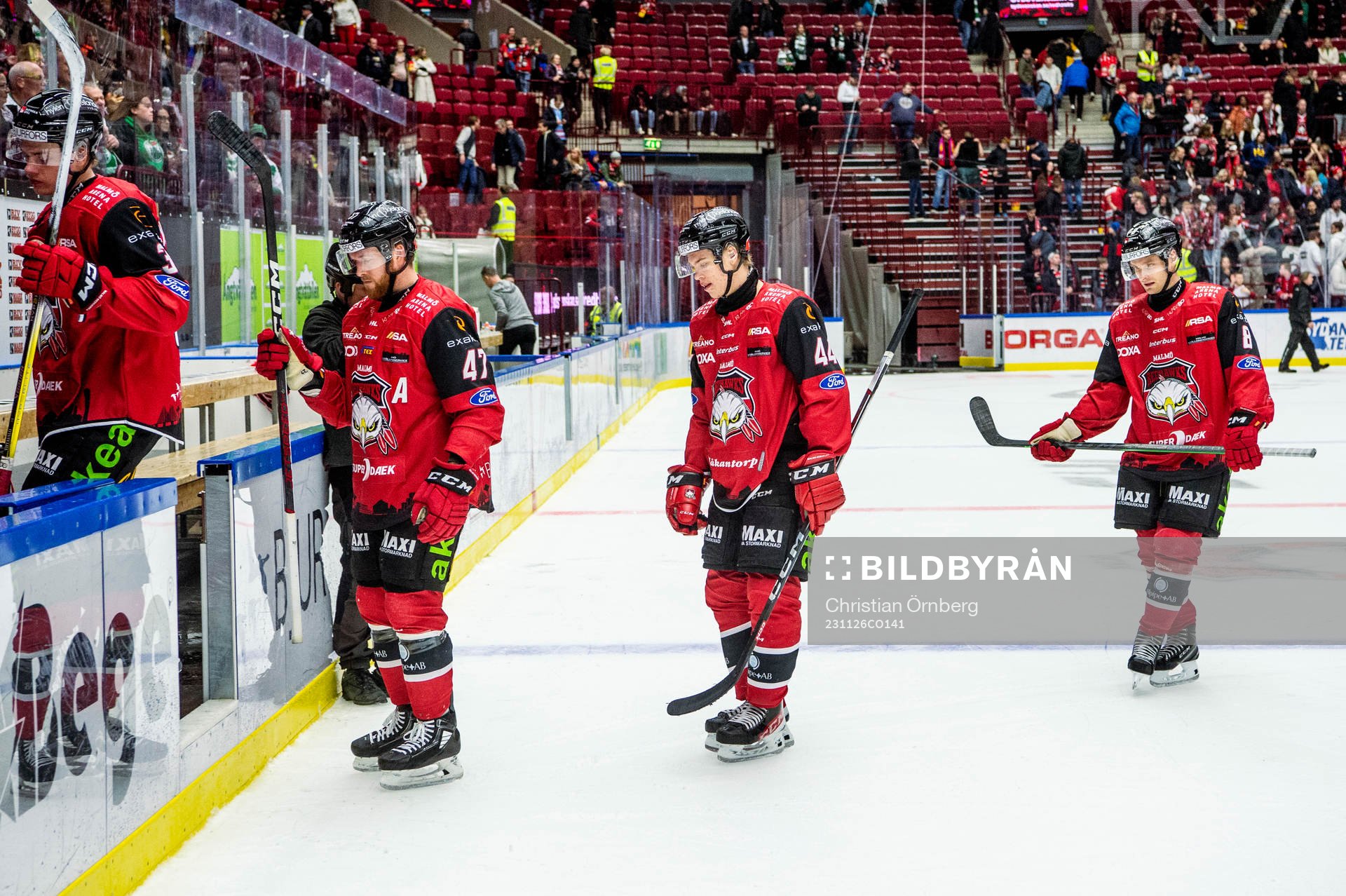 Malmö Redhawks spelare deppar